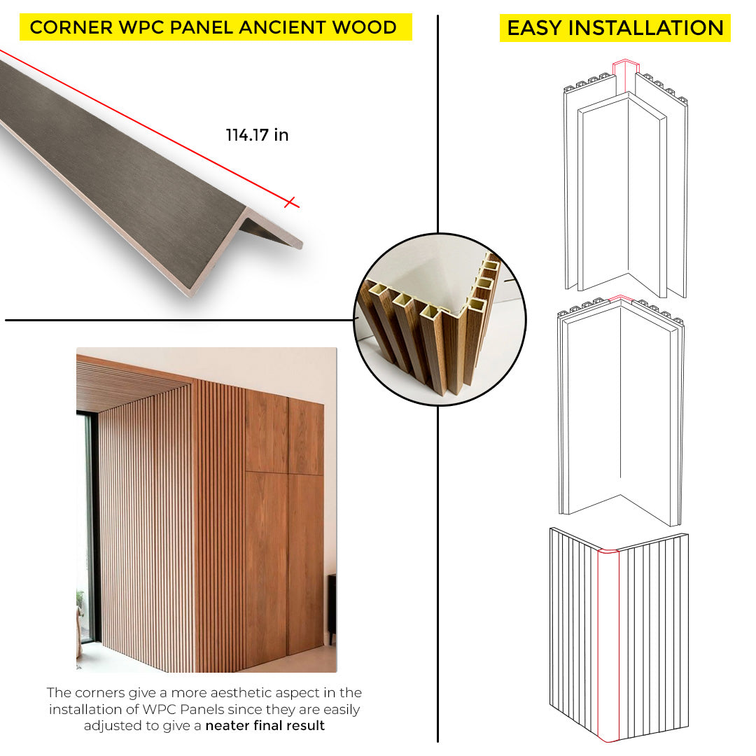 WPC OUTER END CORNER ANCIENT WOOD 114.17"