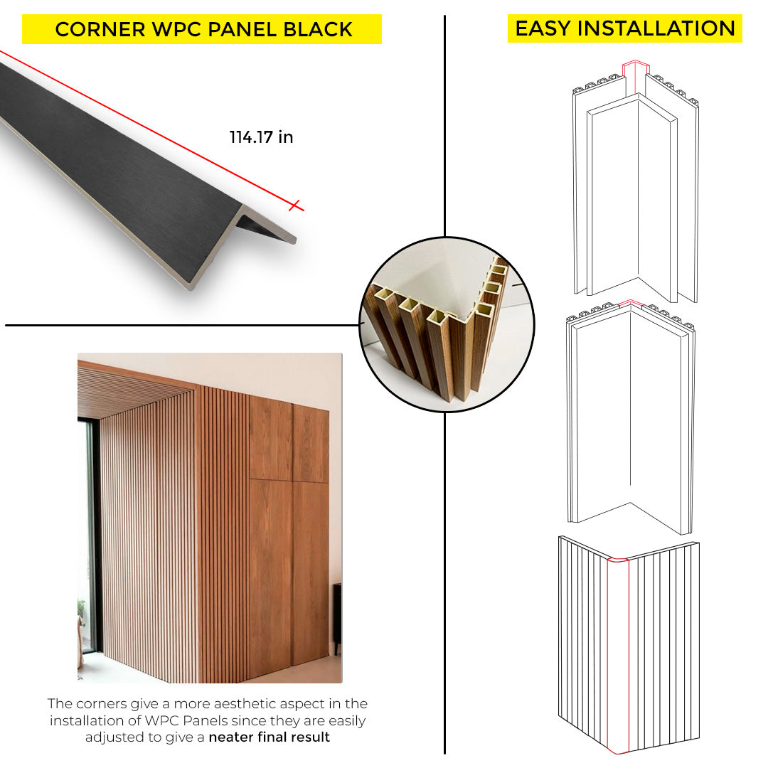 WPC OUTER END CORNER BLACK 114.17"