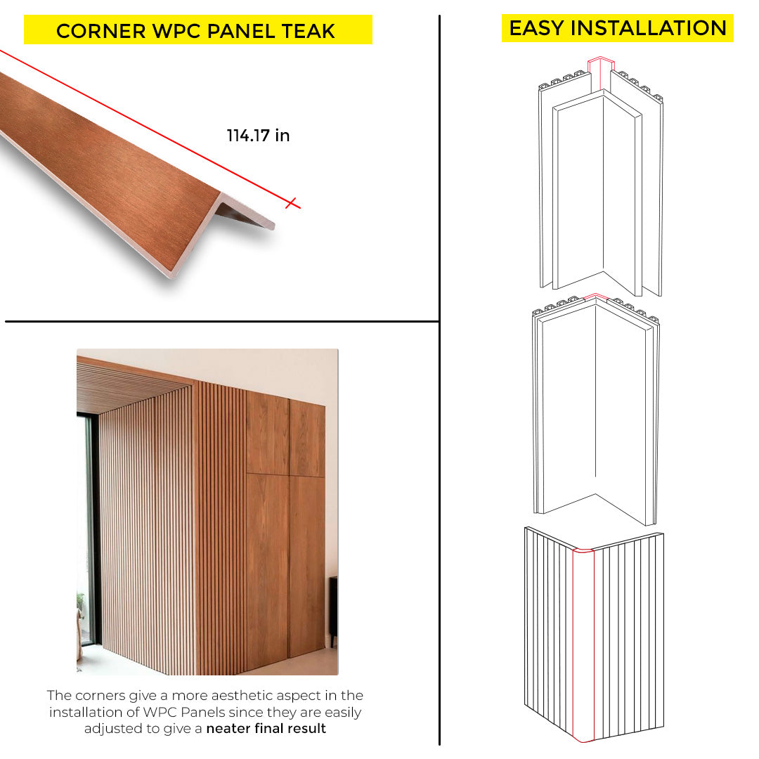 WPC OUTER END CORNER TEAK 114.17"