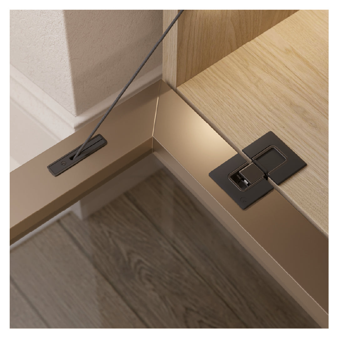 HINGE KIMANA SKIN ITALIANA FERRAMENTA FREE SWING FOR 18MM PANEL DOUBLE DRILL Ø40X2.5MM Ø26X15MM ANTHRACITE