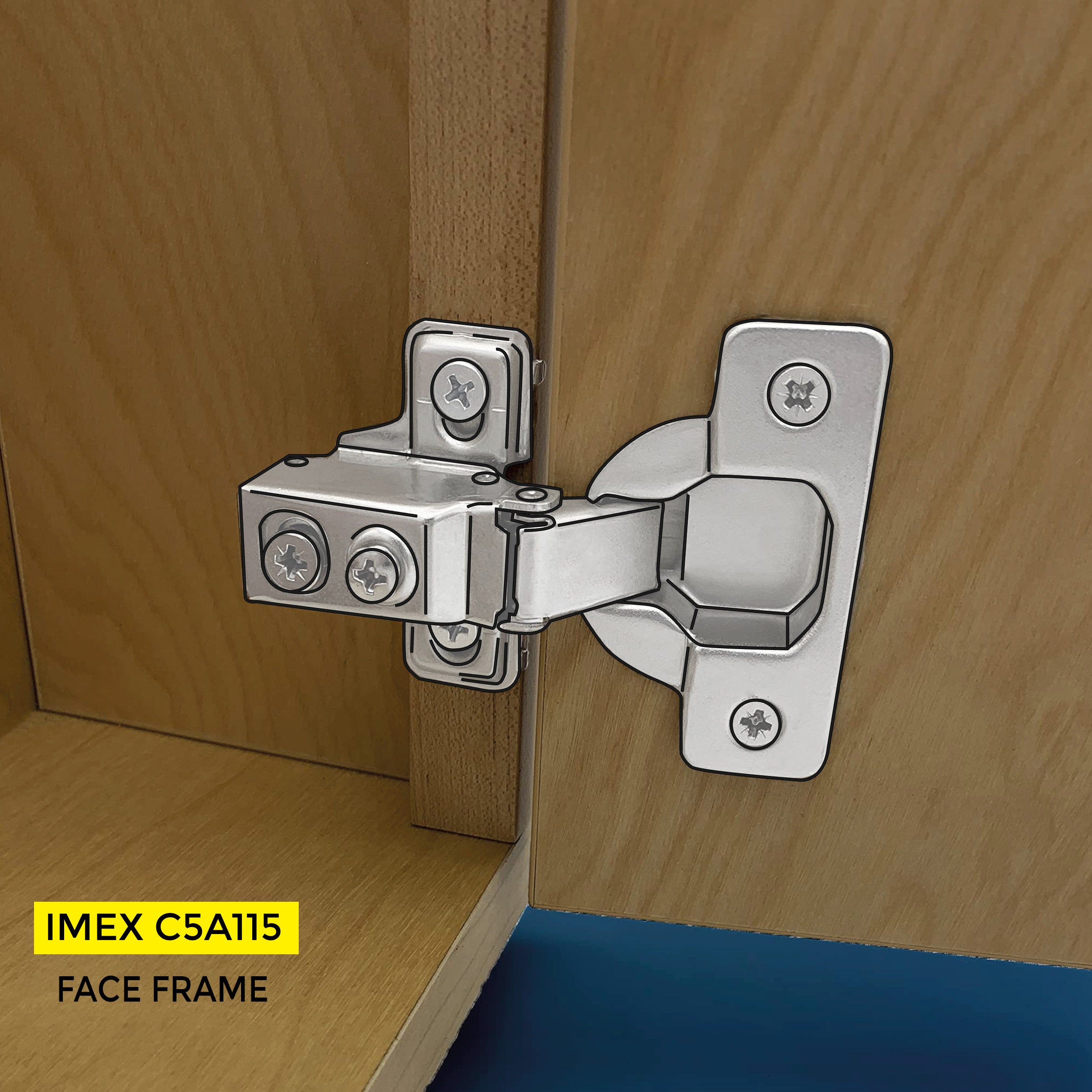 Slide-On Hinge Face Frame 5/8" OV
