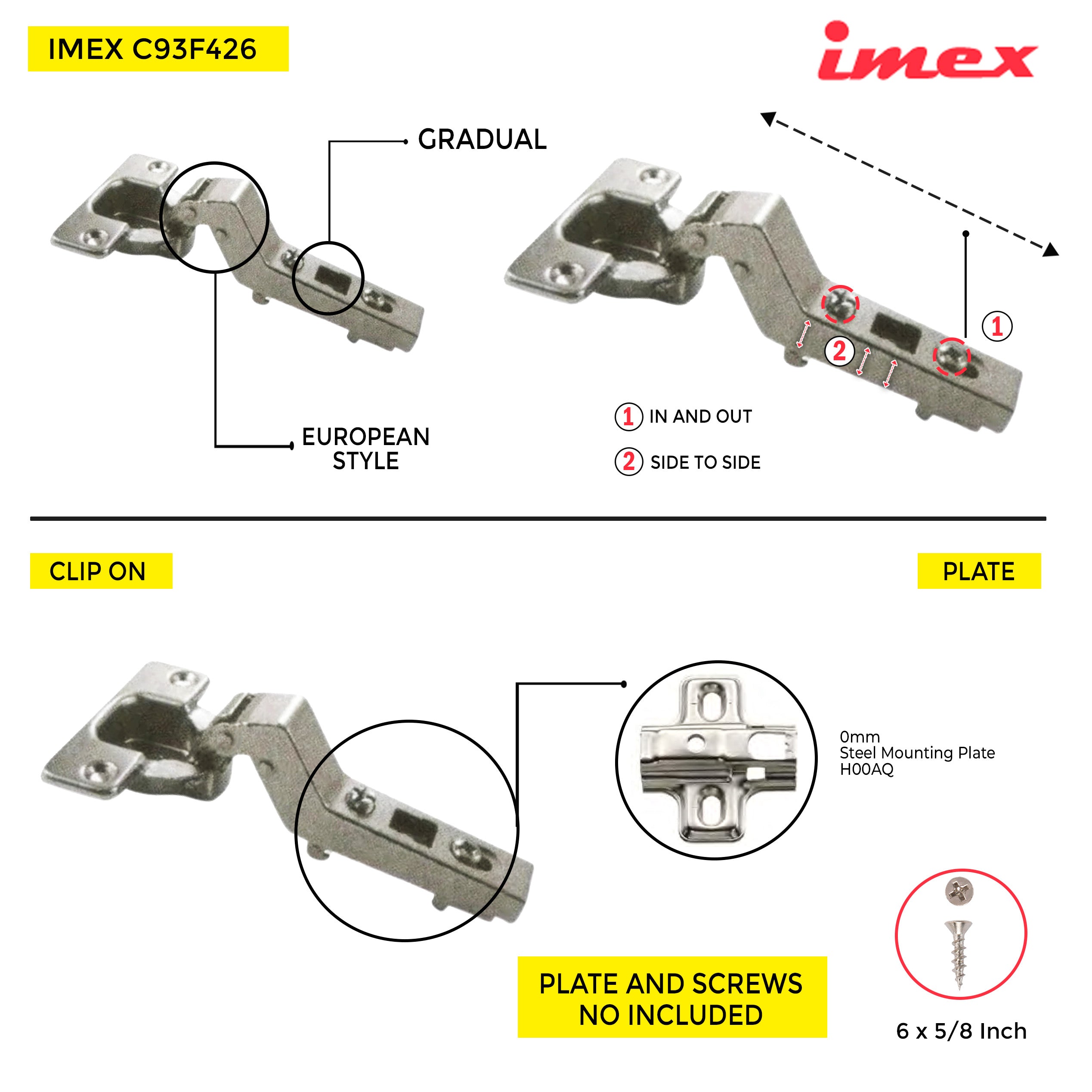 Clip-On Hinge 30°