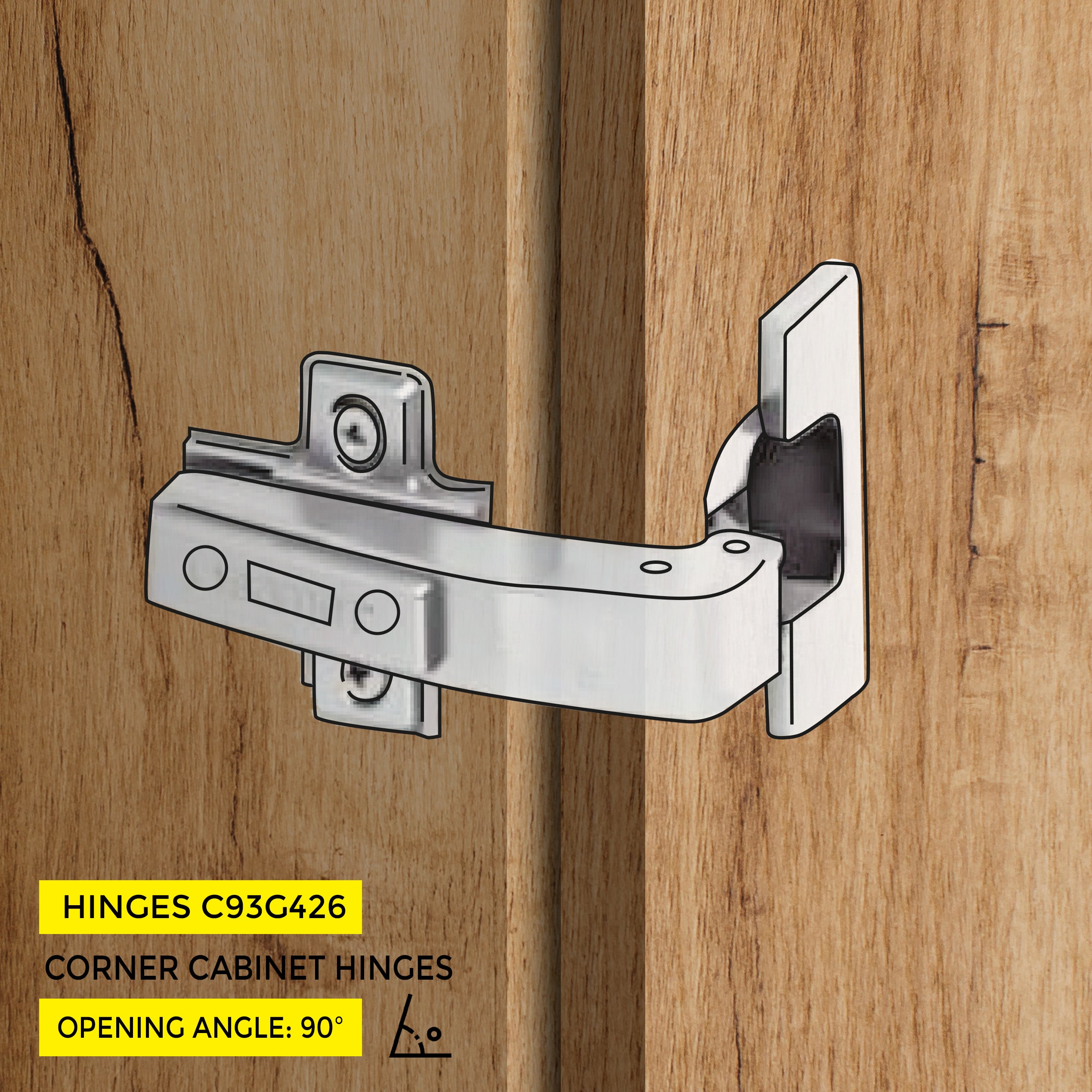 Clip-On Hinge 90°
