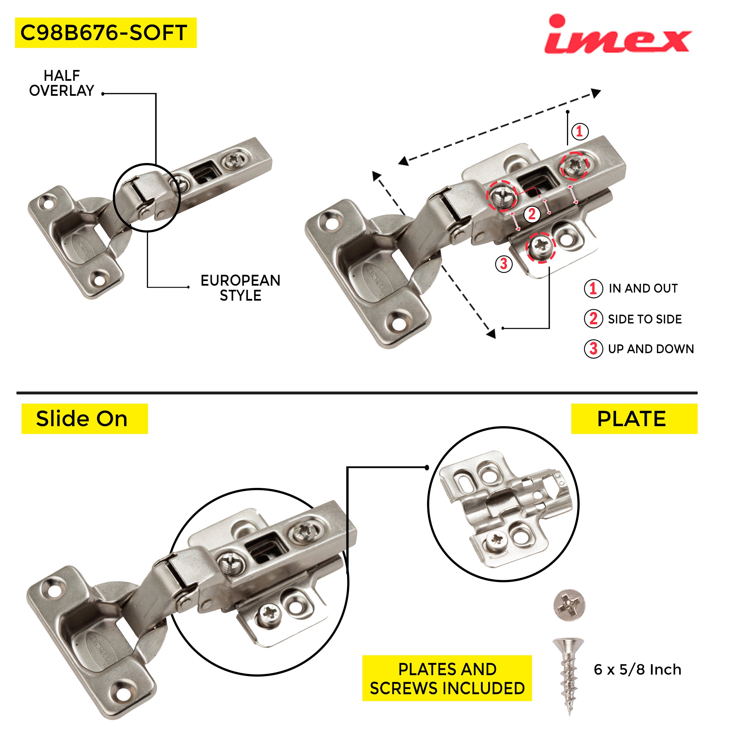 Soft-Close Hinge Half Overlay