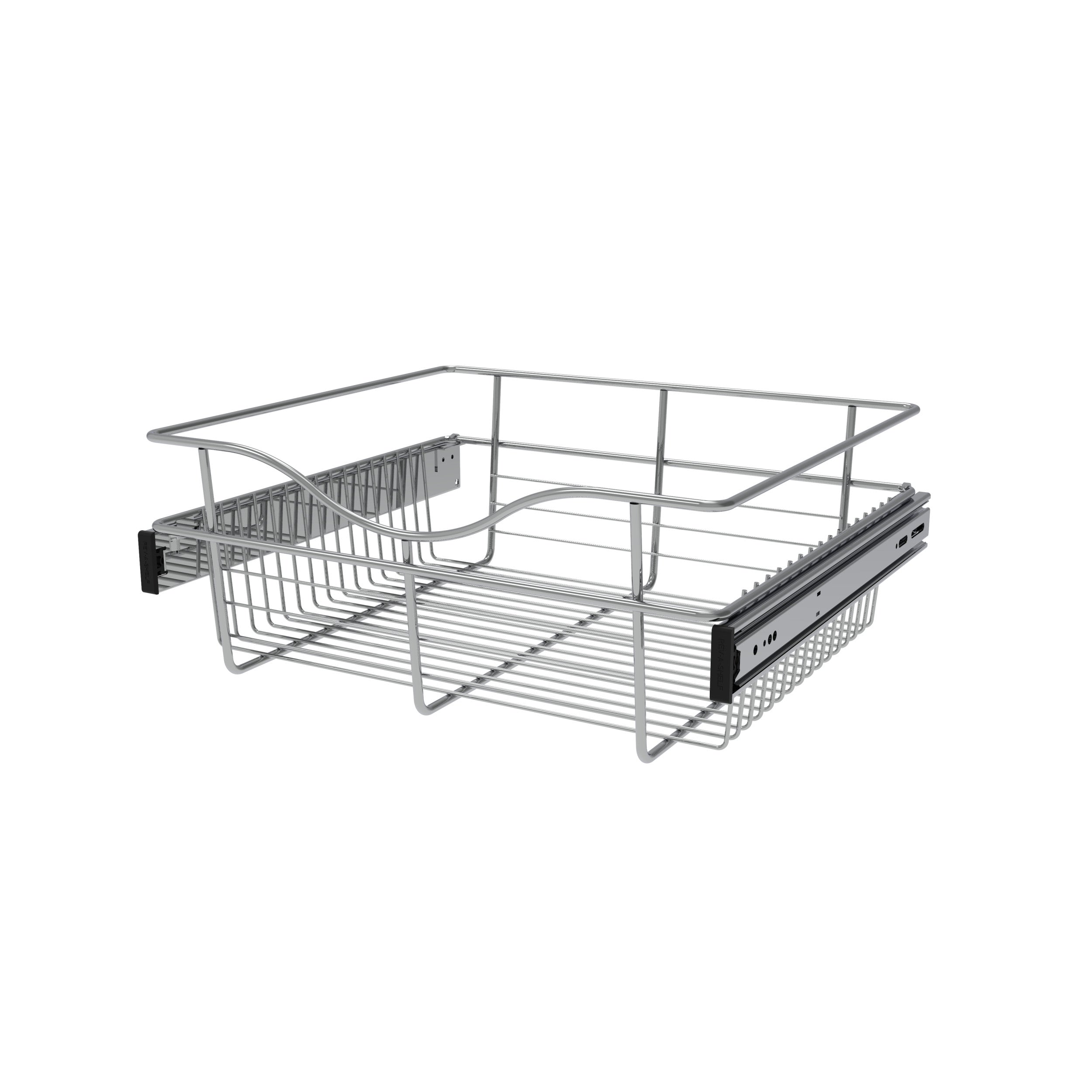 18 in Chrome Closet Pullout Basket Chrome  18 in (457 mm) W x 16 in (406 mm) D x 7 in (178 mm) H