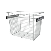 24 in Chrome Closet Pullout Basket Chrome  24 in (610 mm) W x 16 in (406 mm) D x 18 in (457 mm) H