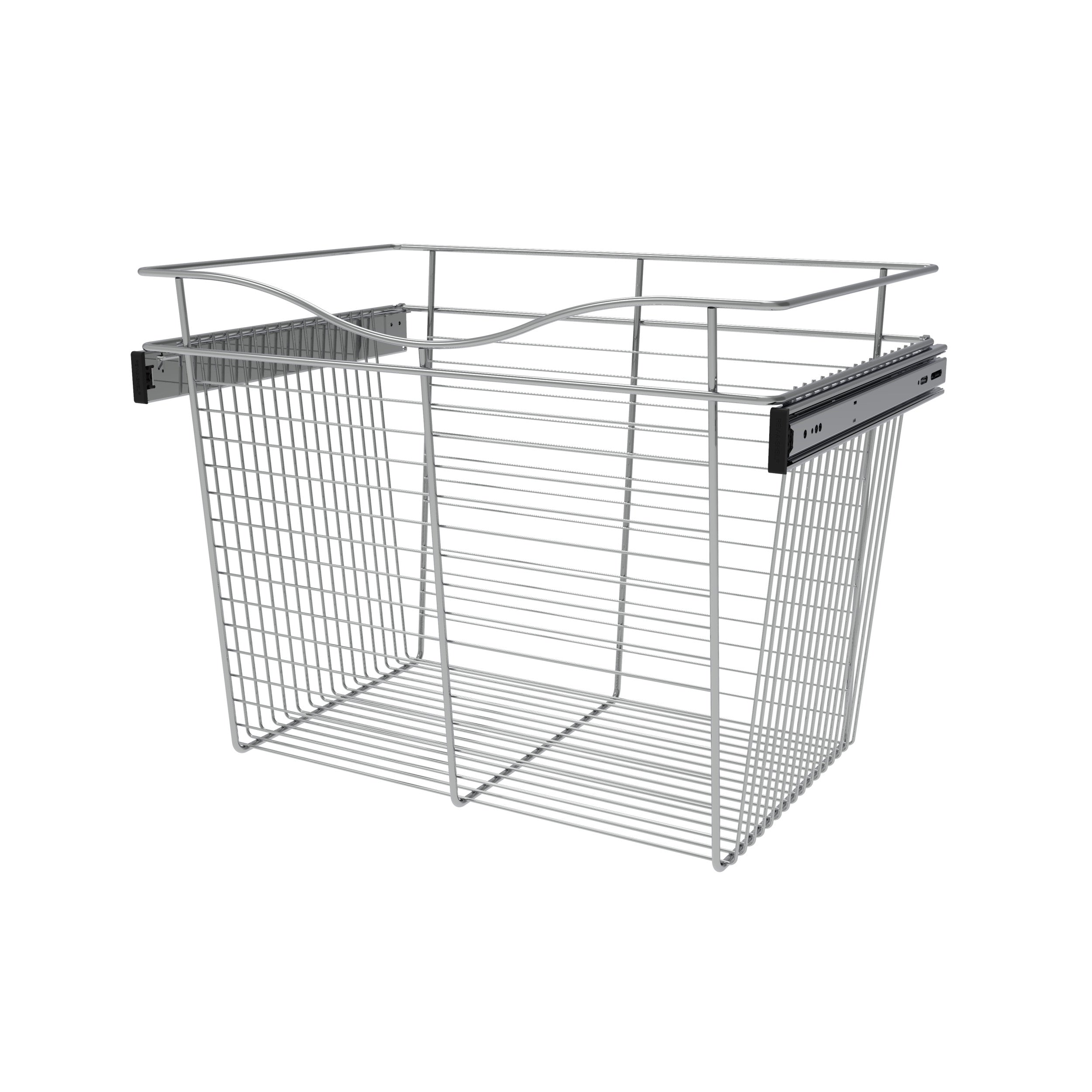 24 in Chrome Closet Pullout Basket Chrome  24 in (610 mm) W x 16 in (406 mm) D x 18 in (457 mm) H