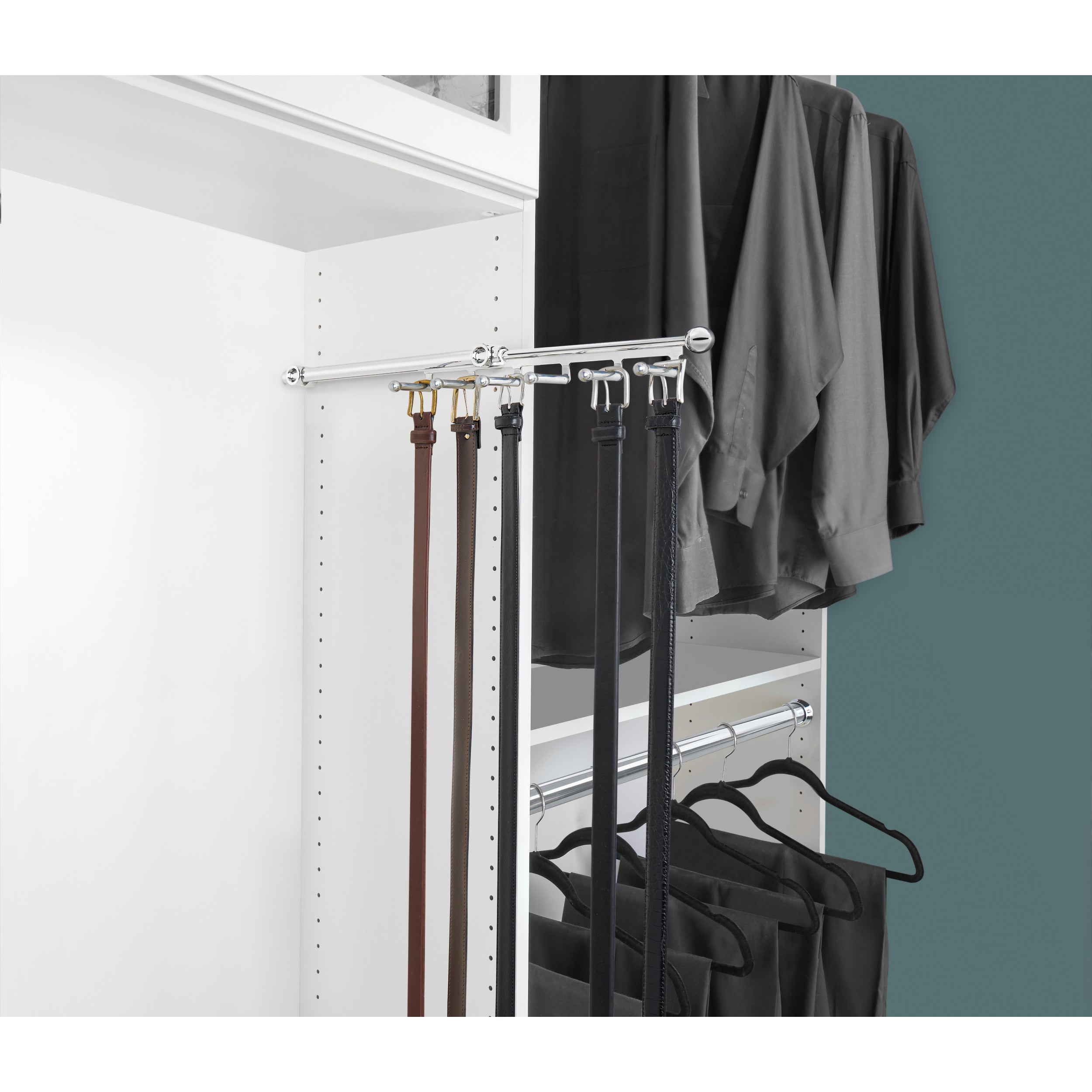 14 in Chrome Belt/Scarf Organizer Chrome  2.81 in (71 mm) W x 13.88 in (353 mm) D x 1.88 in (48 mm) H (OBSOLETE)