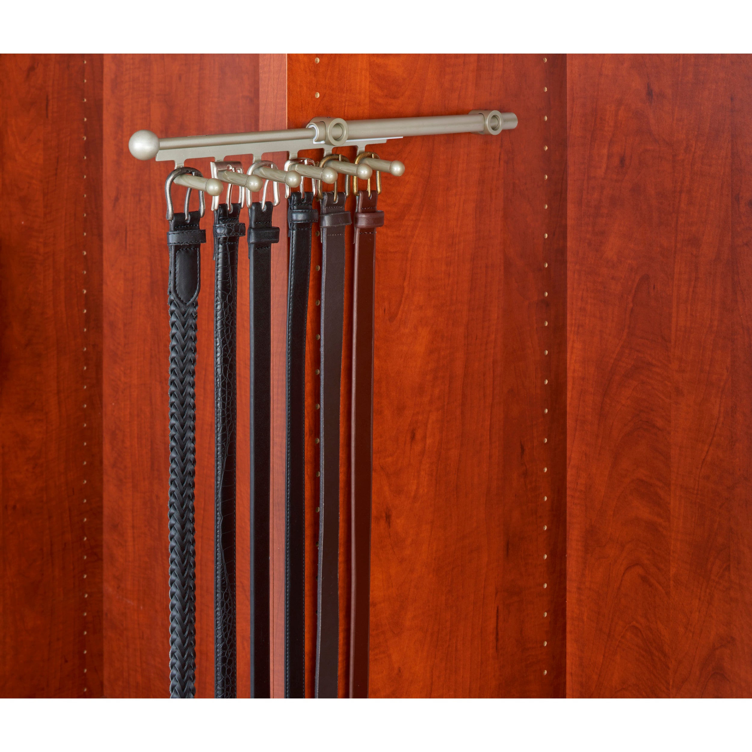 14 in Satin Nickel Belt/Scarf Organizer Satin Nickel  2.81 in (71 mm) W x 13.88 in (353 mm) D x 1.88 in (48 mm) H