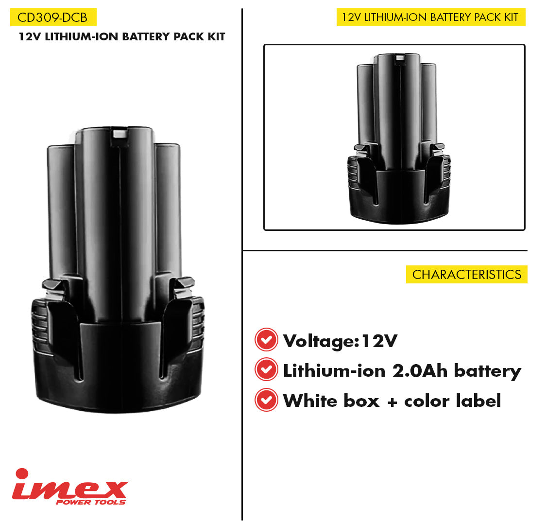 12V Lithium- Ion battery pack 1.5Ah battery