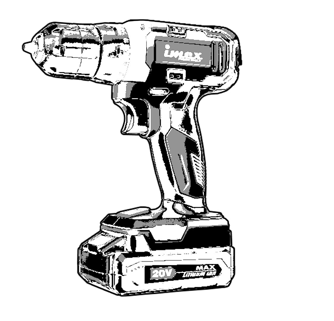 20V Cordless Drill with Battery and Charger IMEX Power Tools