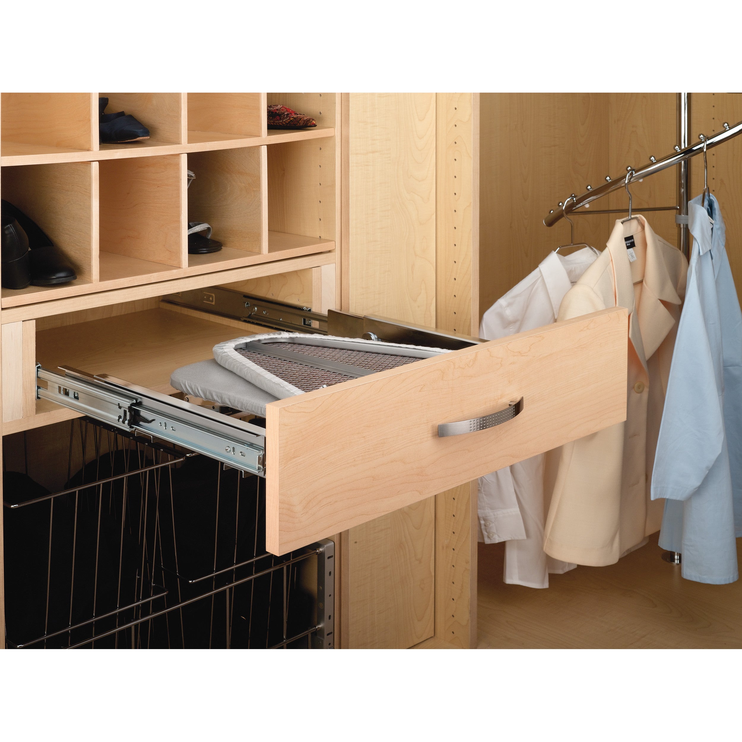 Closet Pullout Ironing Board Gray  14.25 in (362 mm) W x 15.88 in (403 mm) D x 4 in (102 mm) H