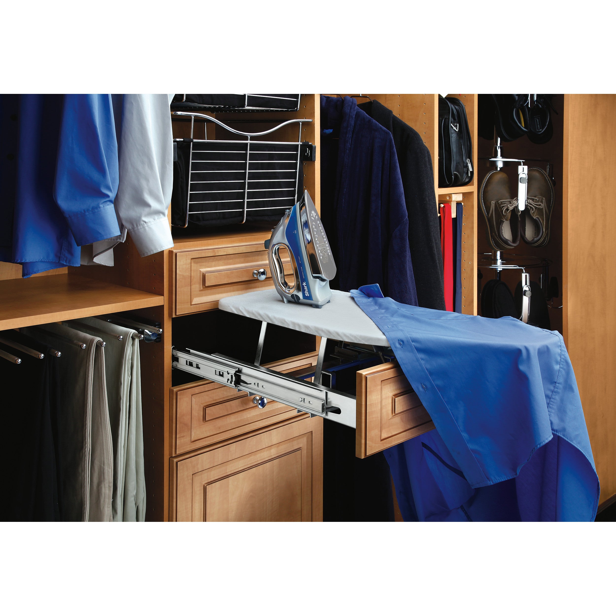 Closet Pullout Ironing Board Gray  14.25 in (362 mm) W x 15.88 in (403 mm) D x 4 in (102 mm) H