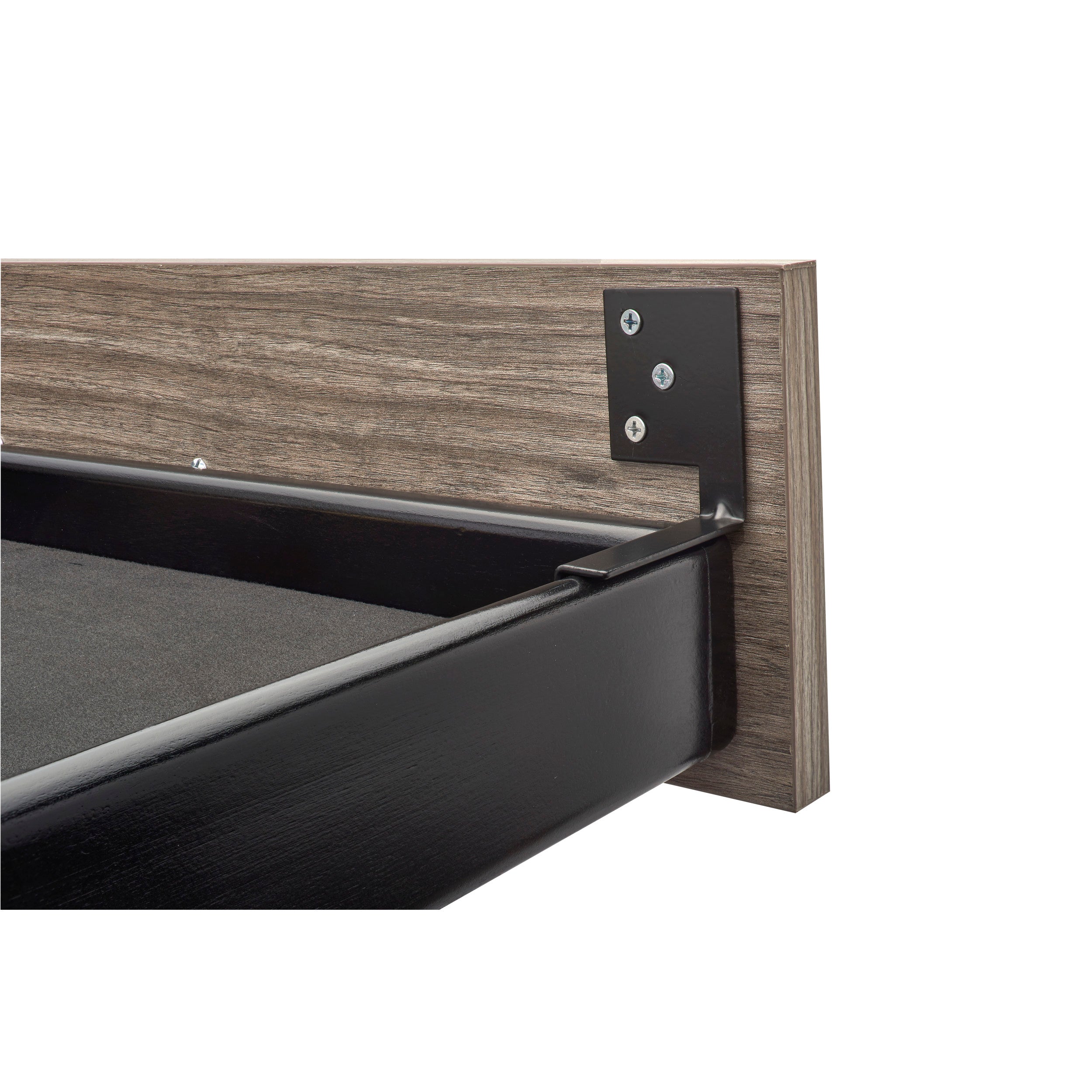Jewelry Drawer Standard Insert mounting Bracket Black  1.8 in (46 mm) W x 1 in (25 mm) D x 3 in (76 mm) H