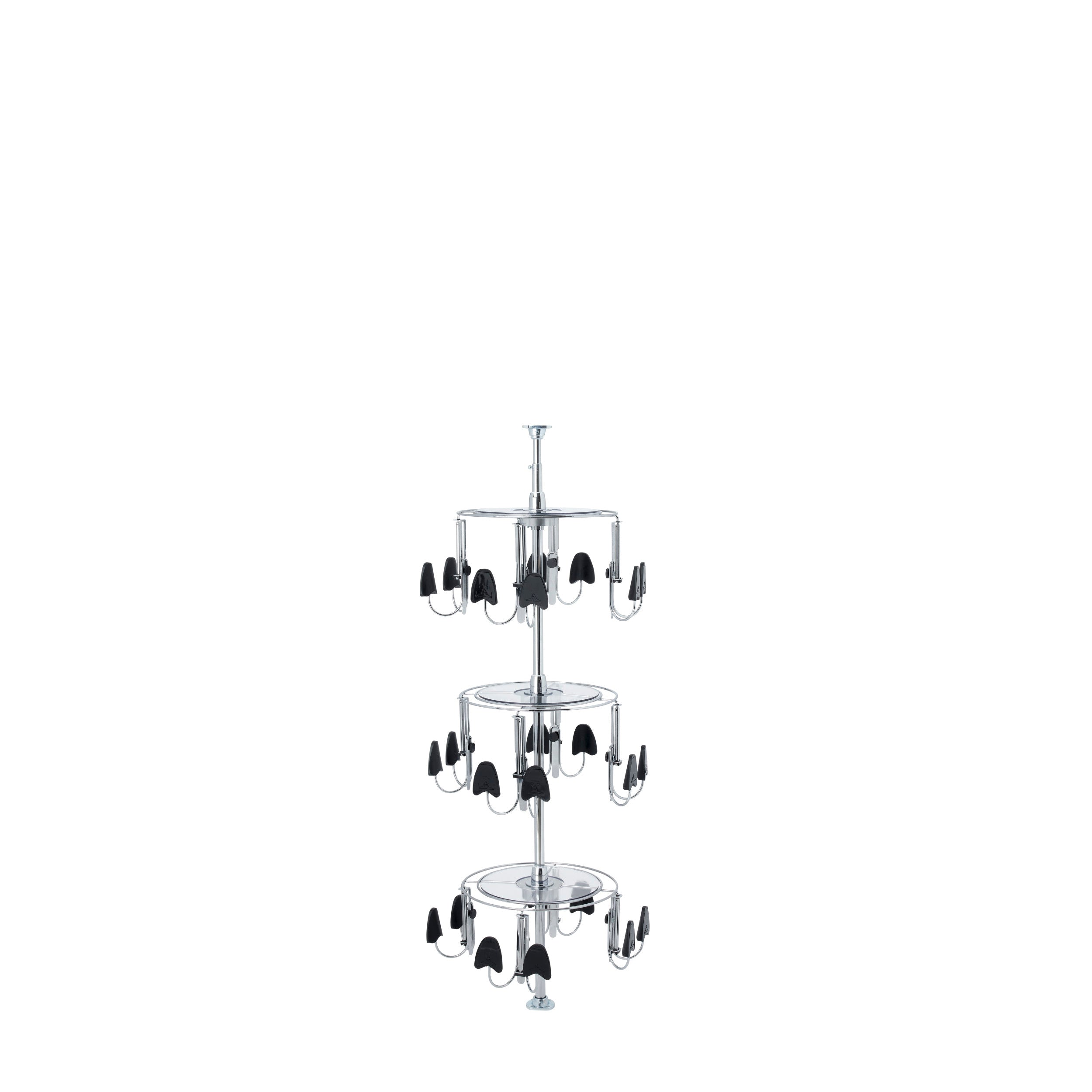 3 Tier Men's Shoezen Chrome  18 in (457 mm) W x 18 in (457 mm) D x 55 in (1397 mm) H