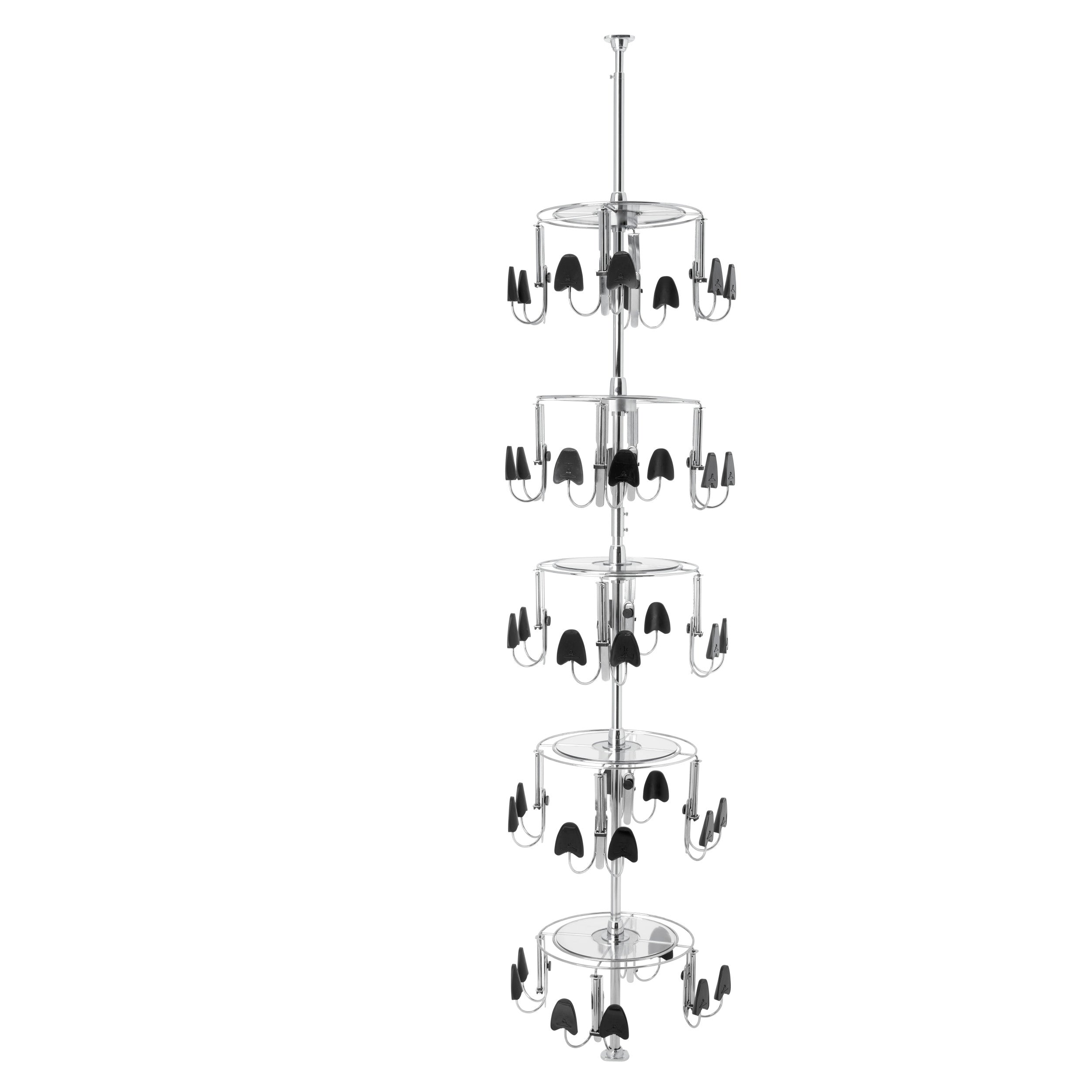 5-Tier Men's Shoezen Chrome  18 in (457 mm) W x 18 in (457 mm) D x 96 in (2438 mm) H