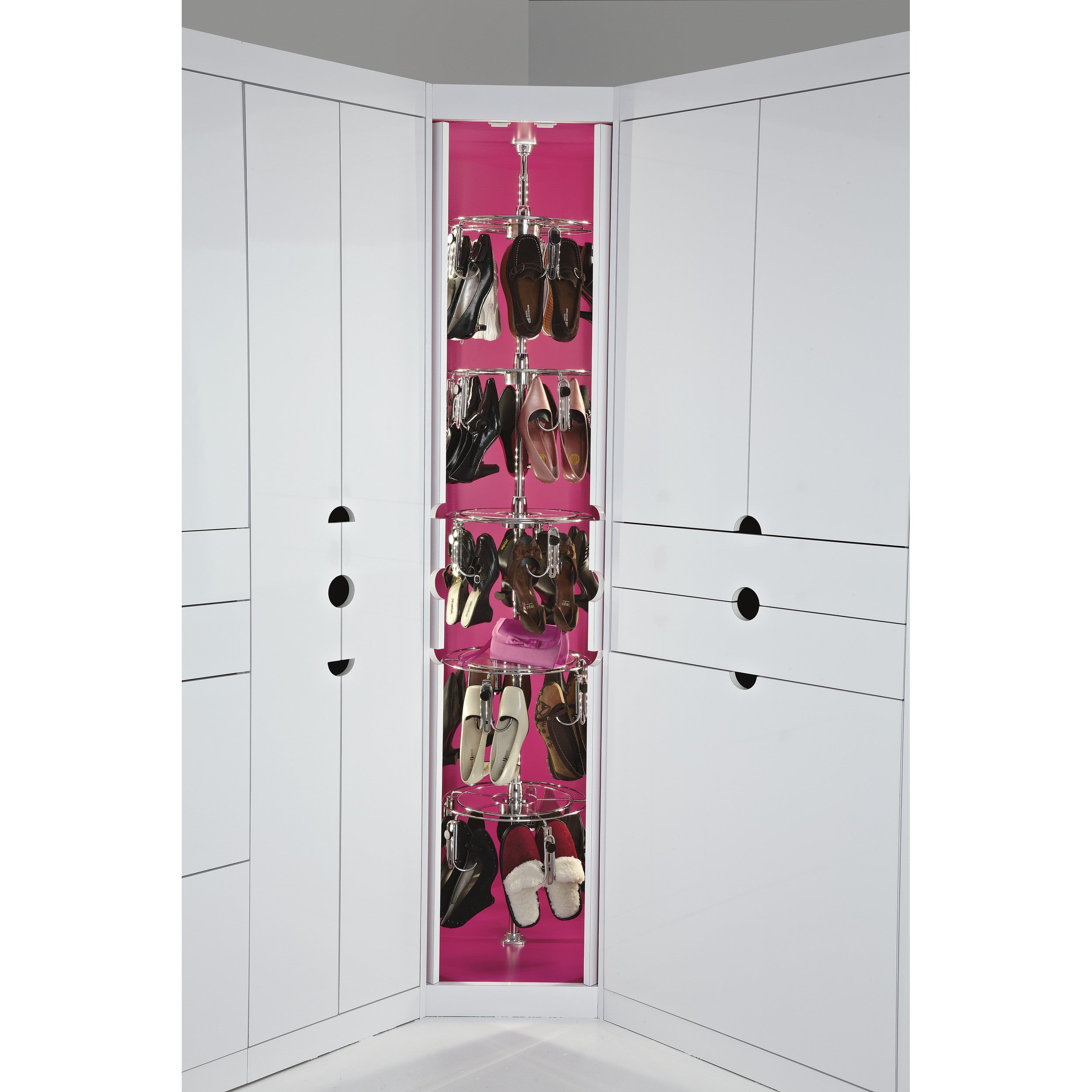 5-Tier Women?s Shoezen Chrome  18 in (457 mm) W x 18 in (457 mm) D x 95 in (2413 mm) H