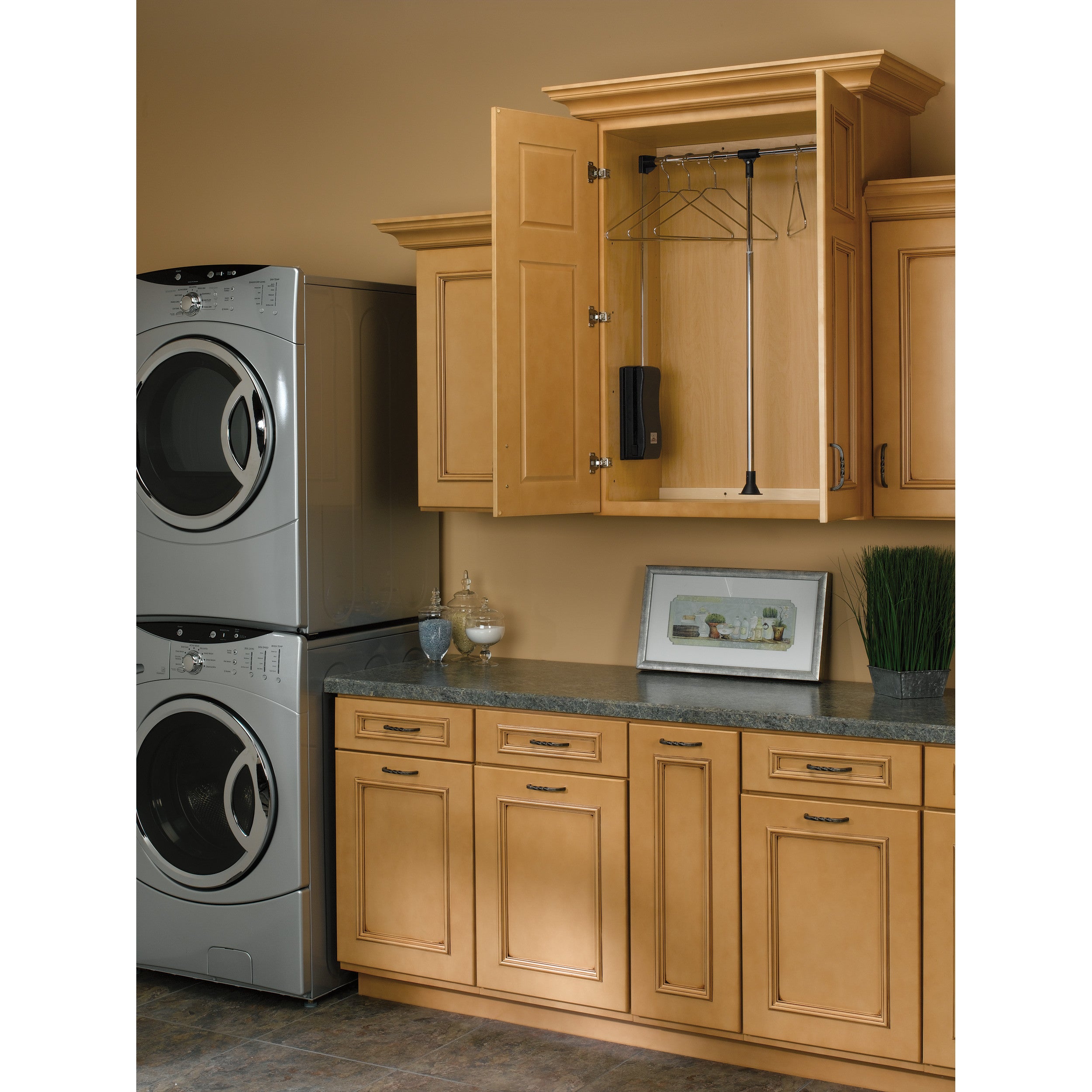 Adjustable Pull Down Closet Rod 26 in- 35 in Chrome  26 in (660 mm) W x 4 in (102 mm) D x 34.75 in (883 mm) H