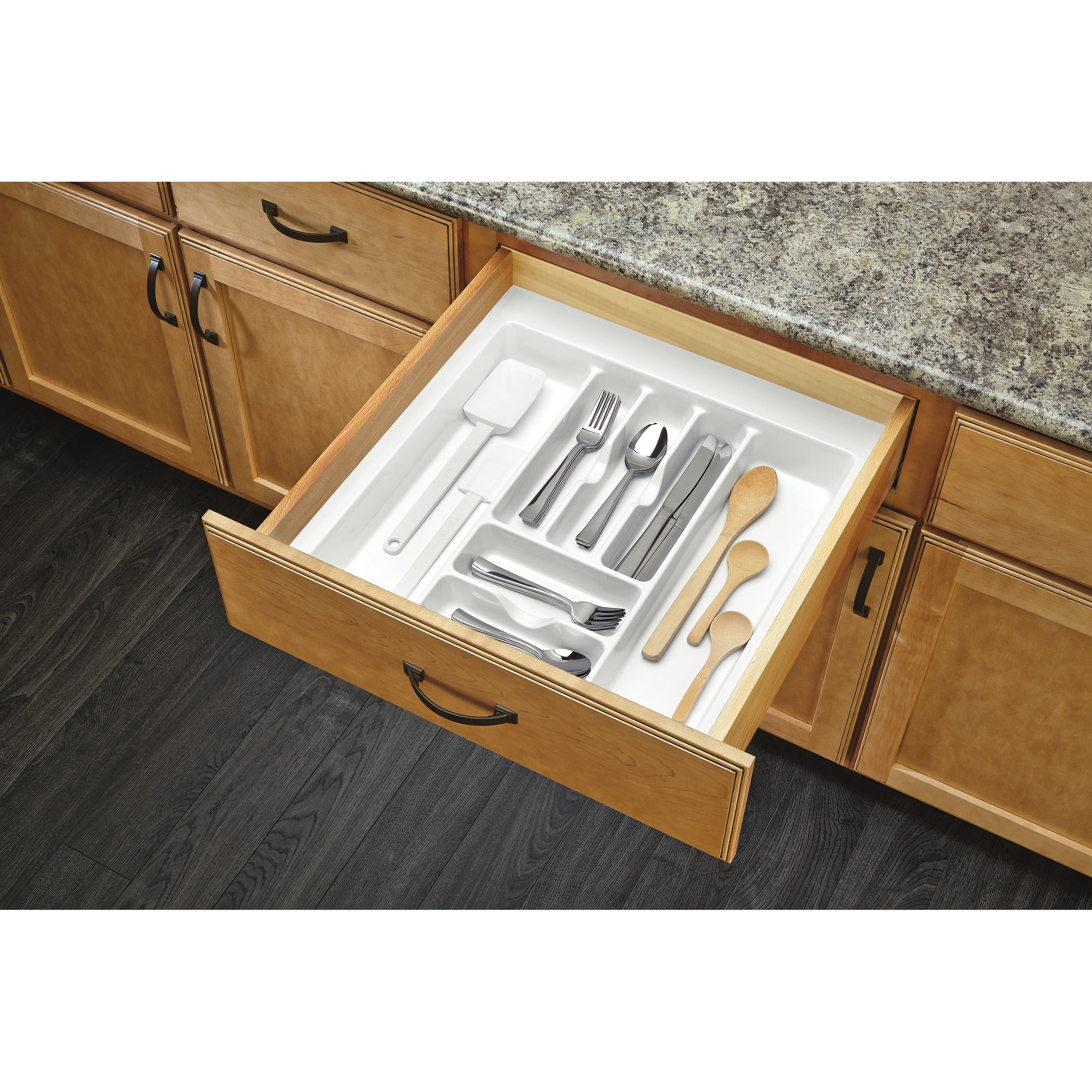 Extra Large White Cutlery Organizer White  21.88 in (556 mm) W x 21.25 in (540 mm) D x 2.38 in (60 mm) H