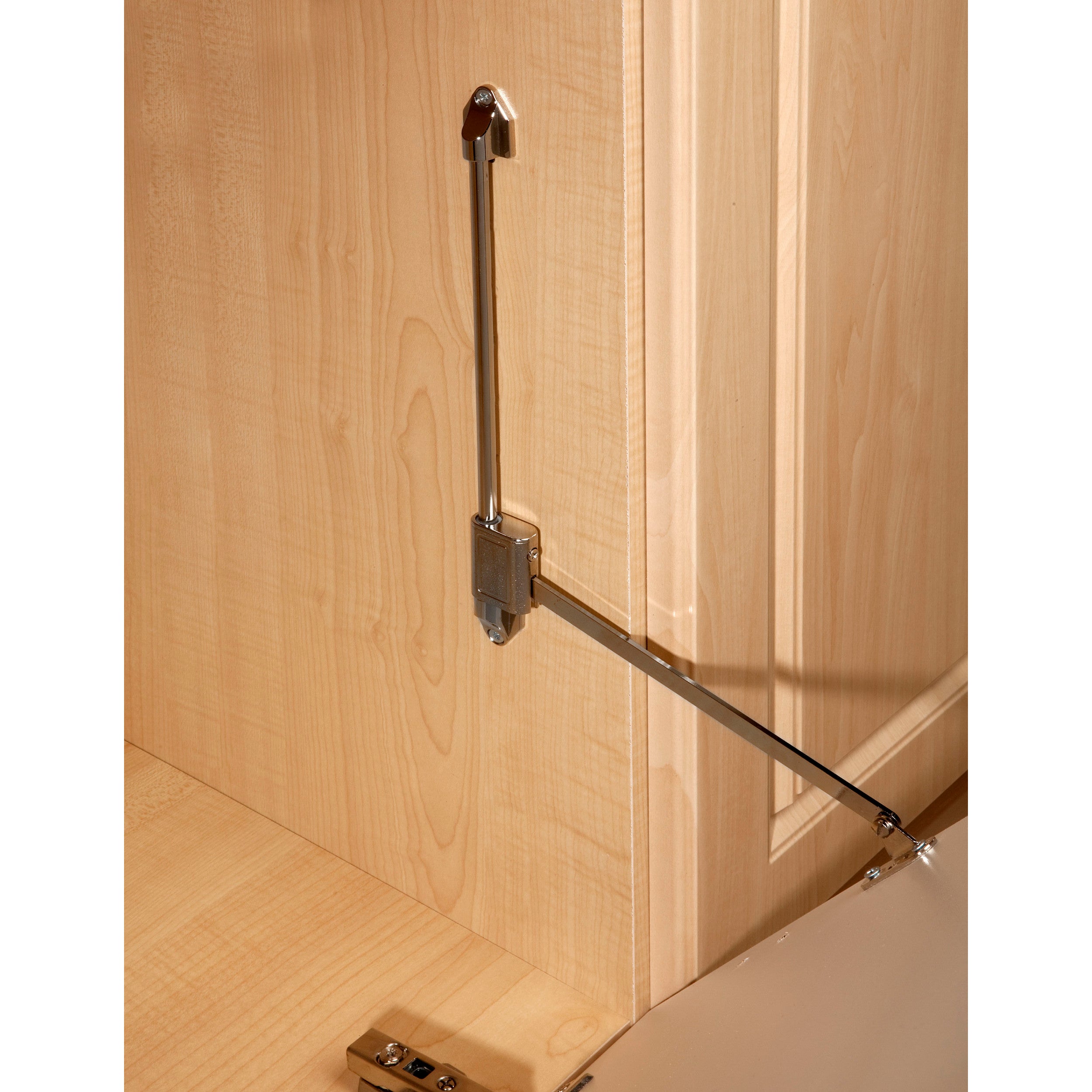 Flap Stay for Sidelines Tilt Out Hampers Chrome  1.69 in (43 mm) W x 1 in (25 mm) D x 5 in (127 mm) H