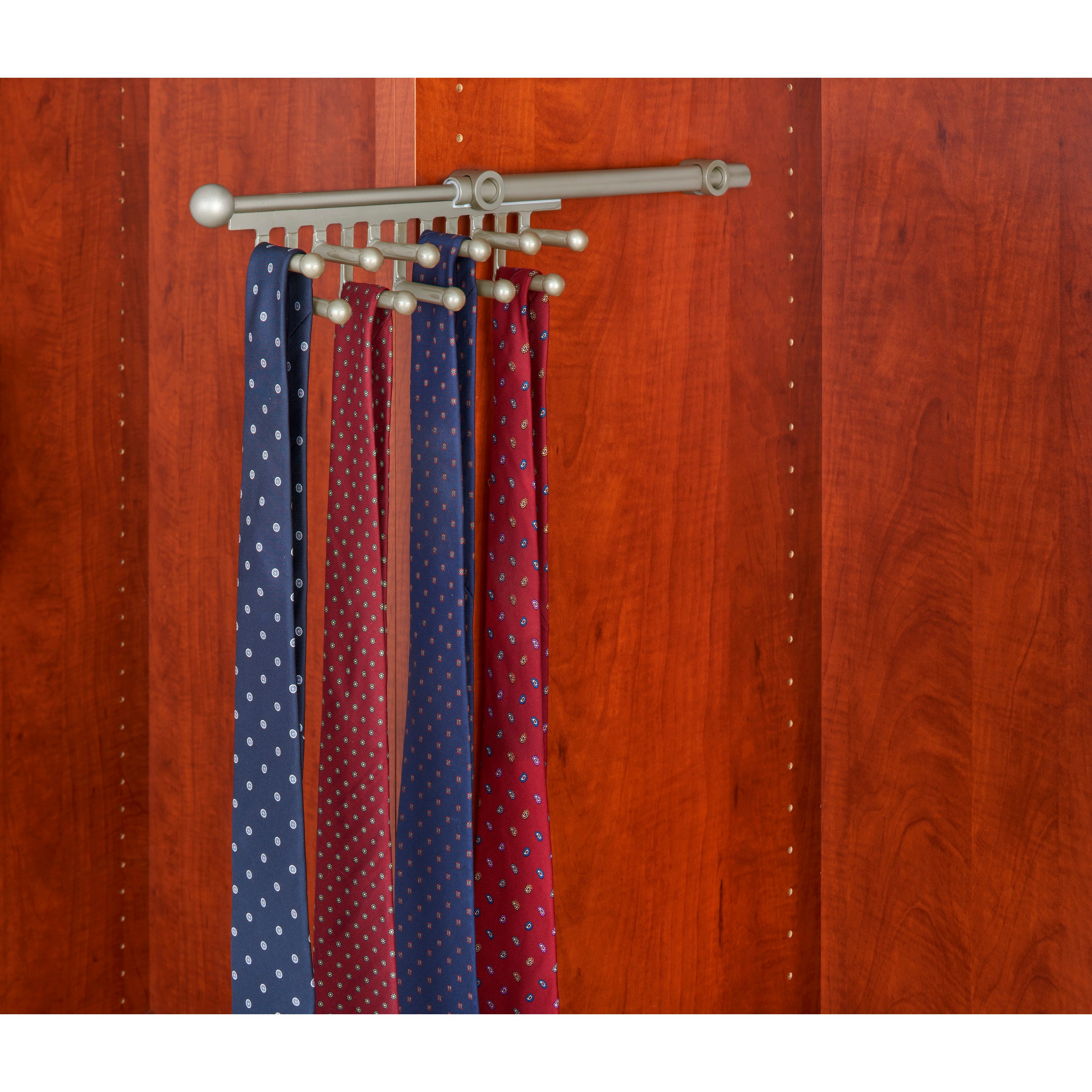 12 in Satin Nickel Tie/Scarf Rack Satin Nickel  2.81 in (71 mm) W x 11.88 in (302 mm) D x 2.94 in (75 mm) H