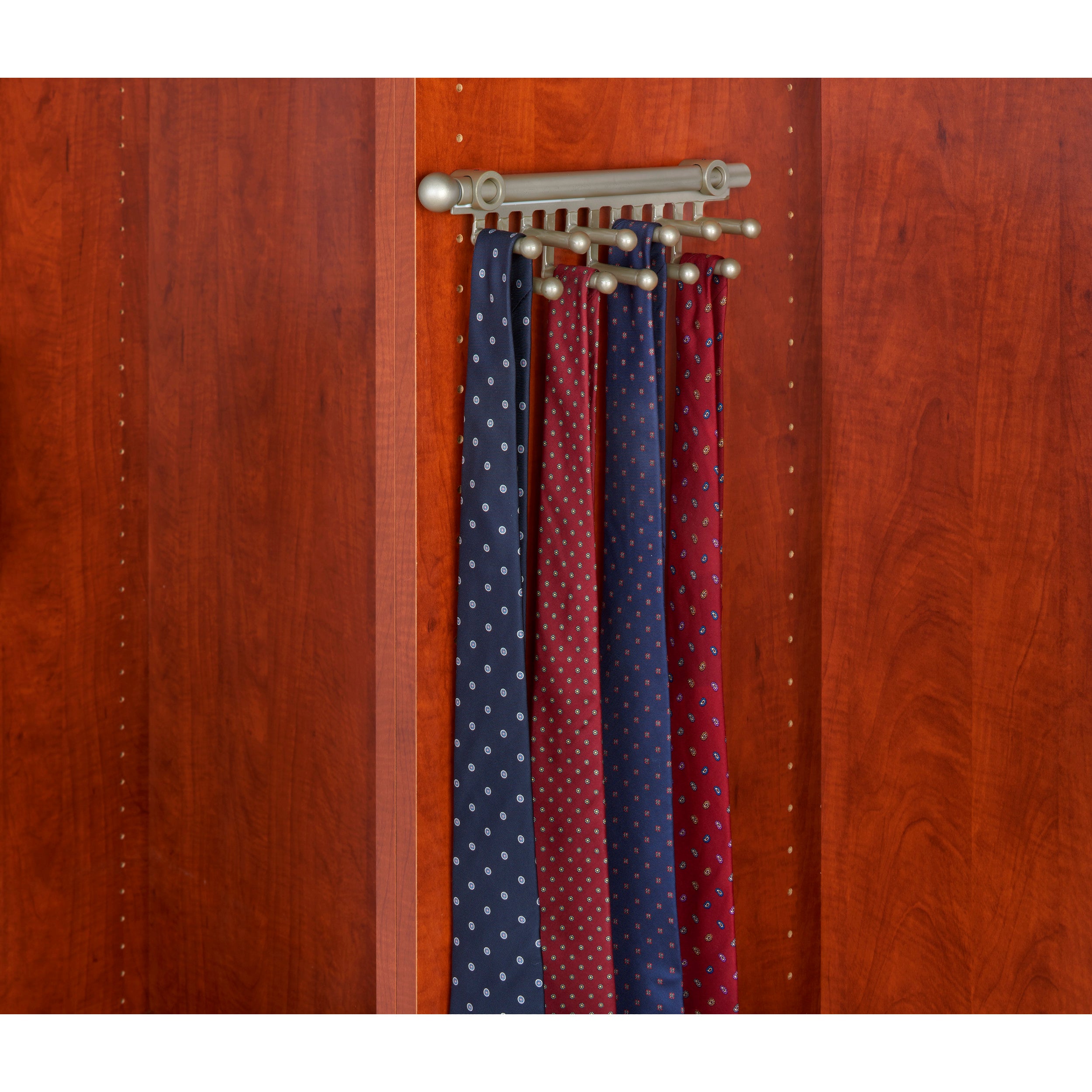 12 in Satin Nickel Tie/Scarf Rack Satin Nickel  2.81 in (71 mm) W x 11.88 in (302 mm) D x 2.94 in (75 mm) H