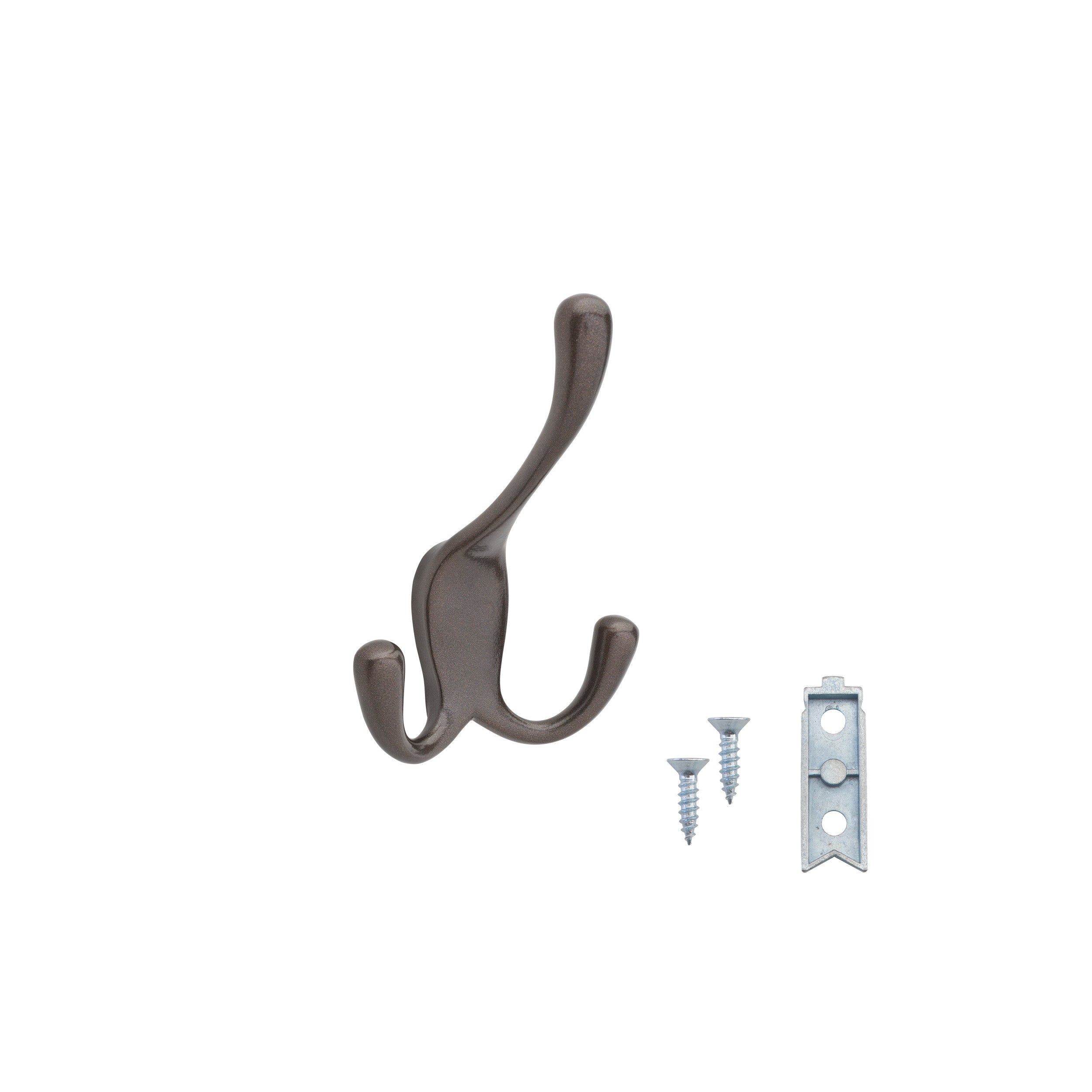3-way Decorative Wall Hook Bronze  2.8 in (71 mm) W x 2.4 in (61 mm) D x 3.94 in (100 mm) H