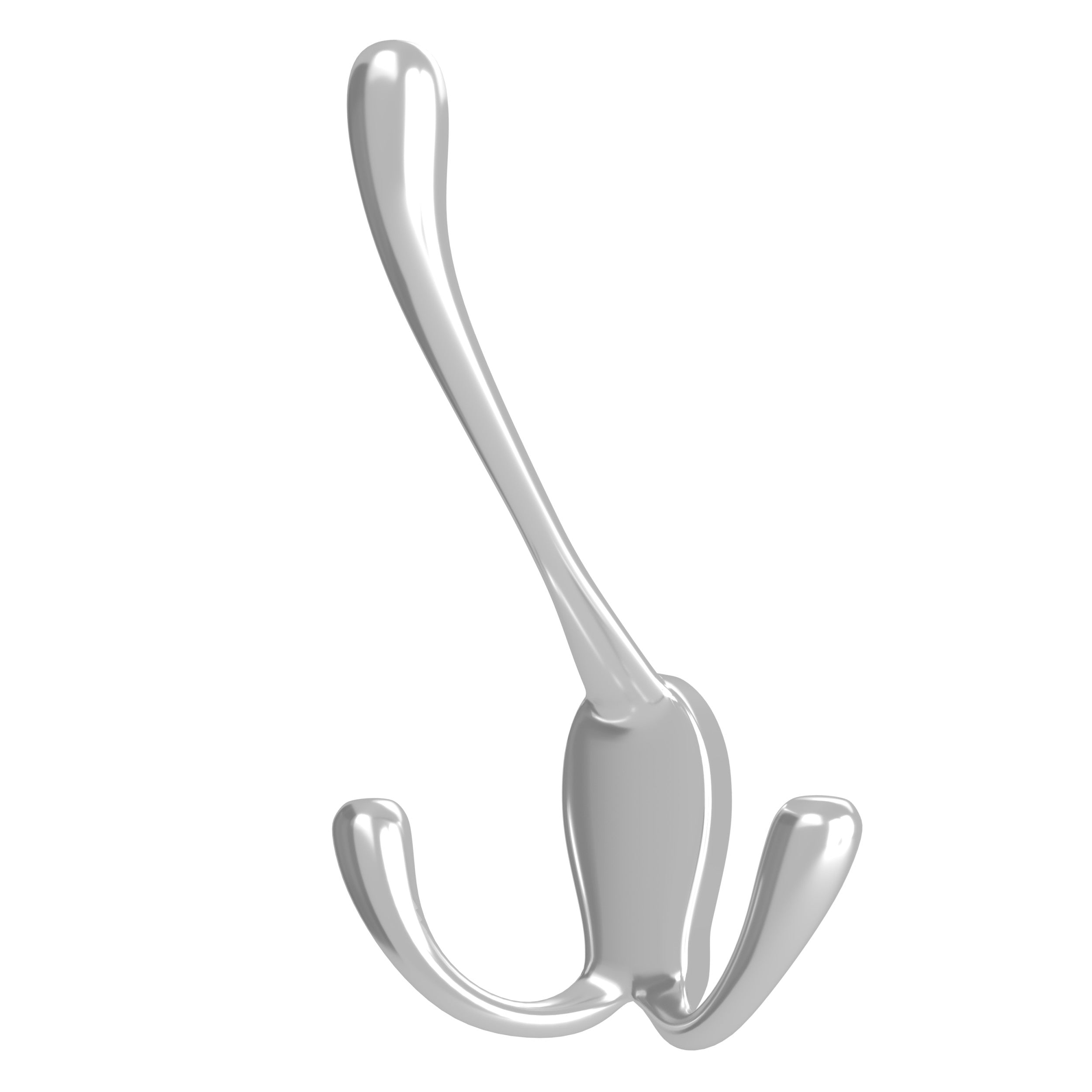 3-way Decorative Wall Hook Chrome  2.8 in (71 mm) W x 2.4 in (61 mm) D x 3.94 in (100 mm) H