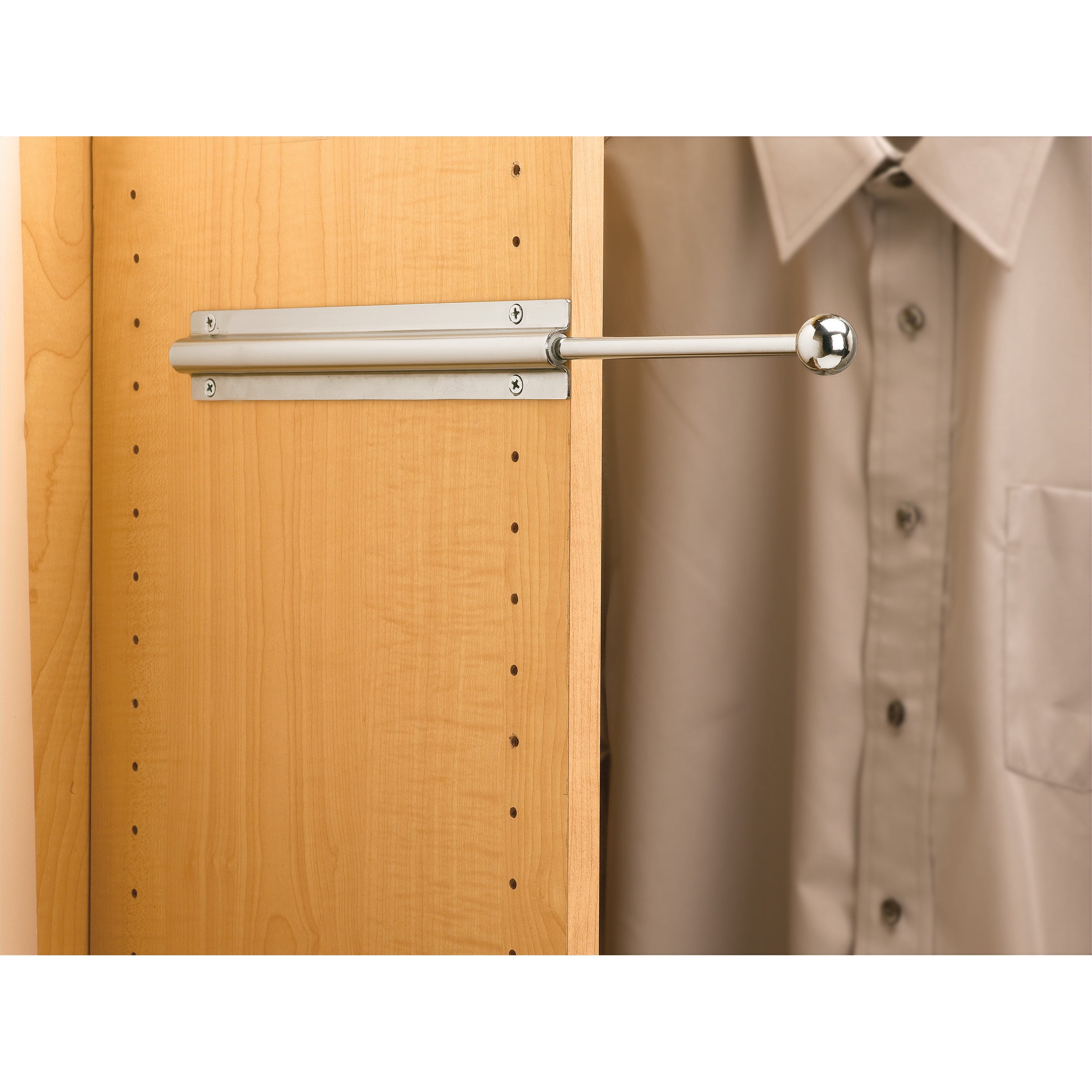 12 in Chrome Standard Valet Rod Chrome  0.75 in (19 mm) W x 11.88 in (302 mm) D x 1.56 in (40 mm) H