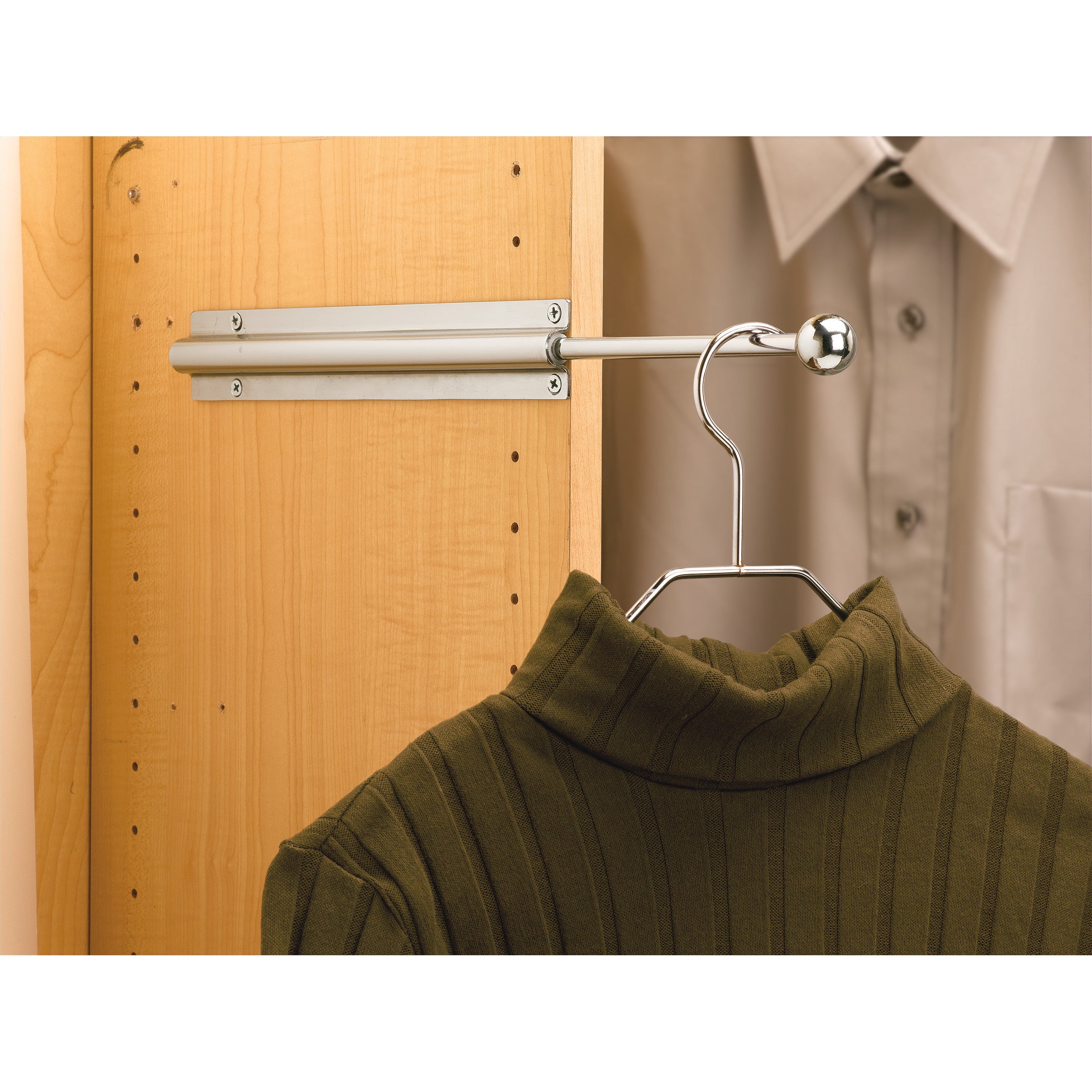 12 in Chrome Standard Valet Rod Chrome  0.75 in (19 mm) W x 11.88 in (302 mm) D x 1.56 in (40 mm) H