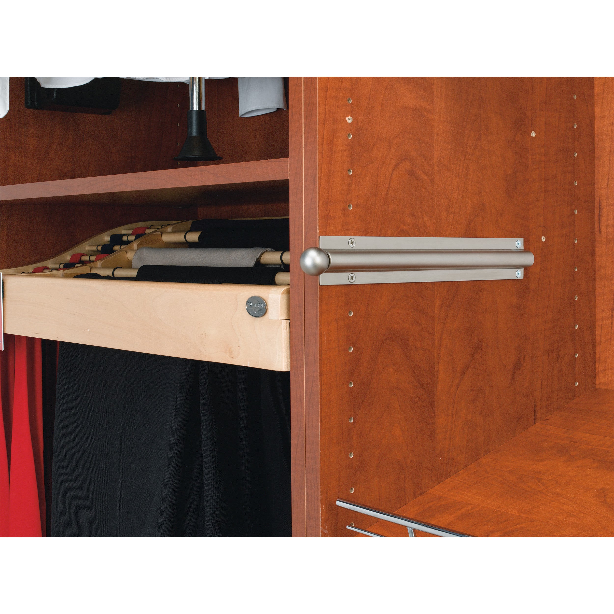 OBSOLETE  12 in Satin Nickel Standard Valet Rod Satin Nickel  0.75 in (19 mm) W x 11.88 in (302 mm) D x 1.56 in (40 mm) H