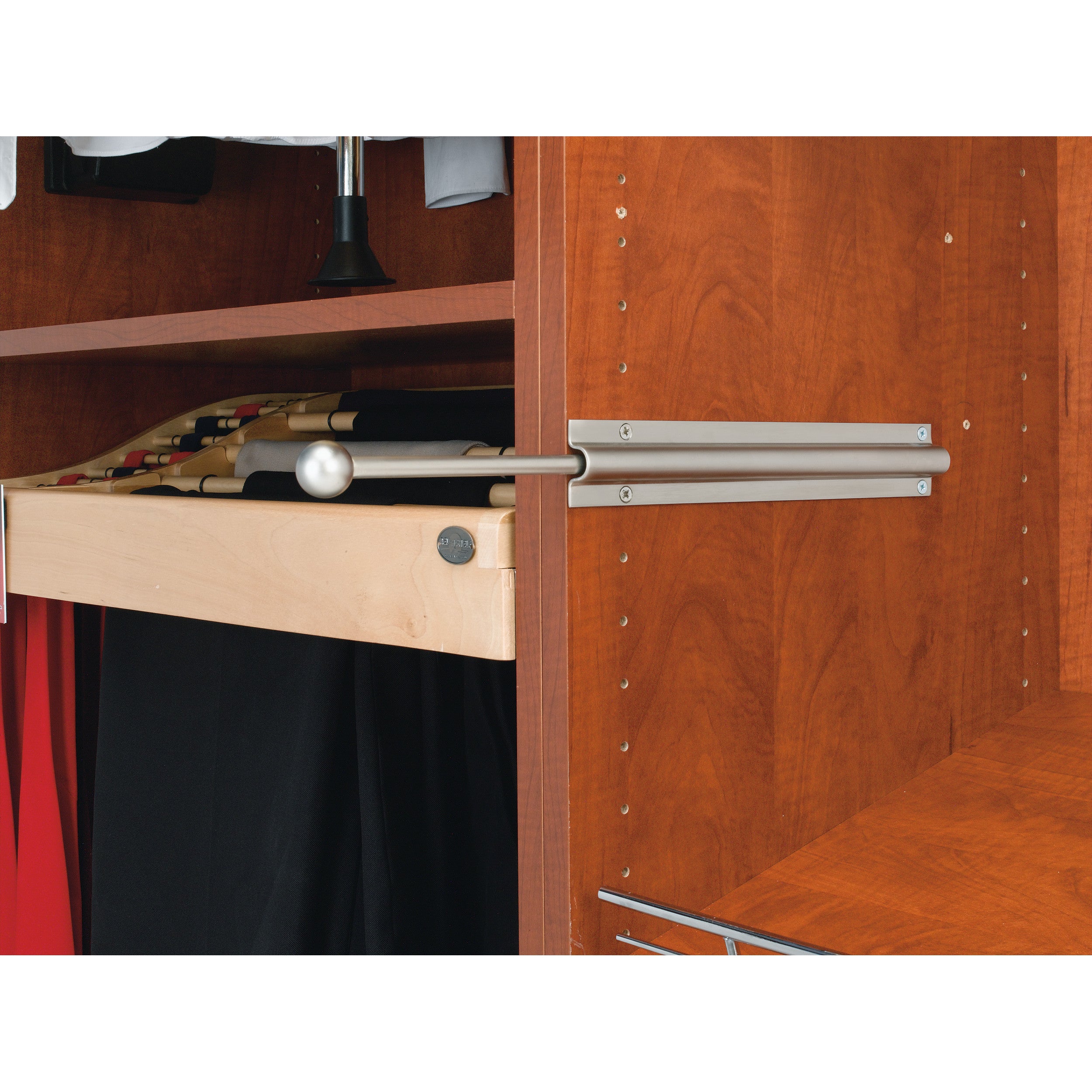 OBSOLETE  12 in Satin Nickel Standard Valet Rod Satin Nickel  0.75 in (19 mm) W x 11.88 in (302 mm) D x 1.56 in (40 mm) H
