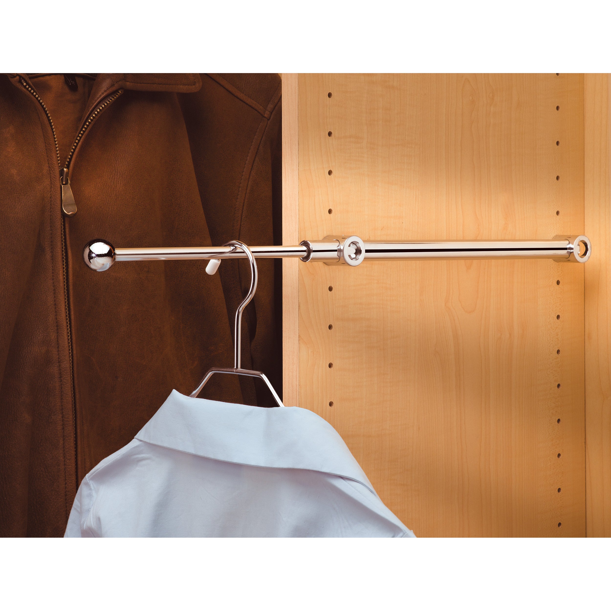 12 in Chrome Designer Valet Rod Chrome  1.25 in (32 mm) W x 11.88 in (302 mm) D x 1.13 in (29 mm) H