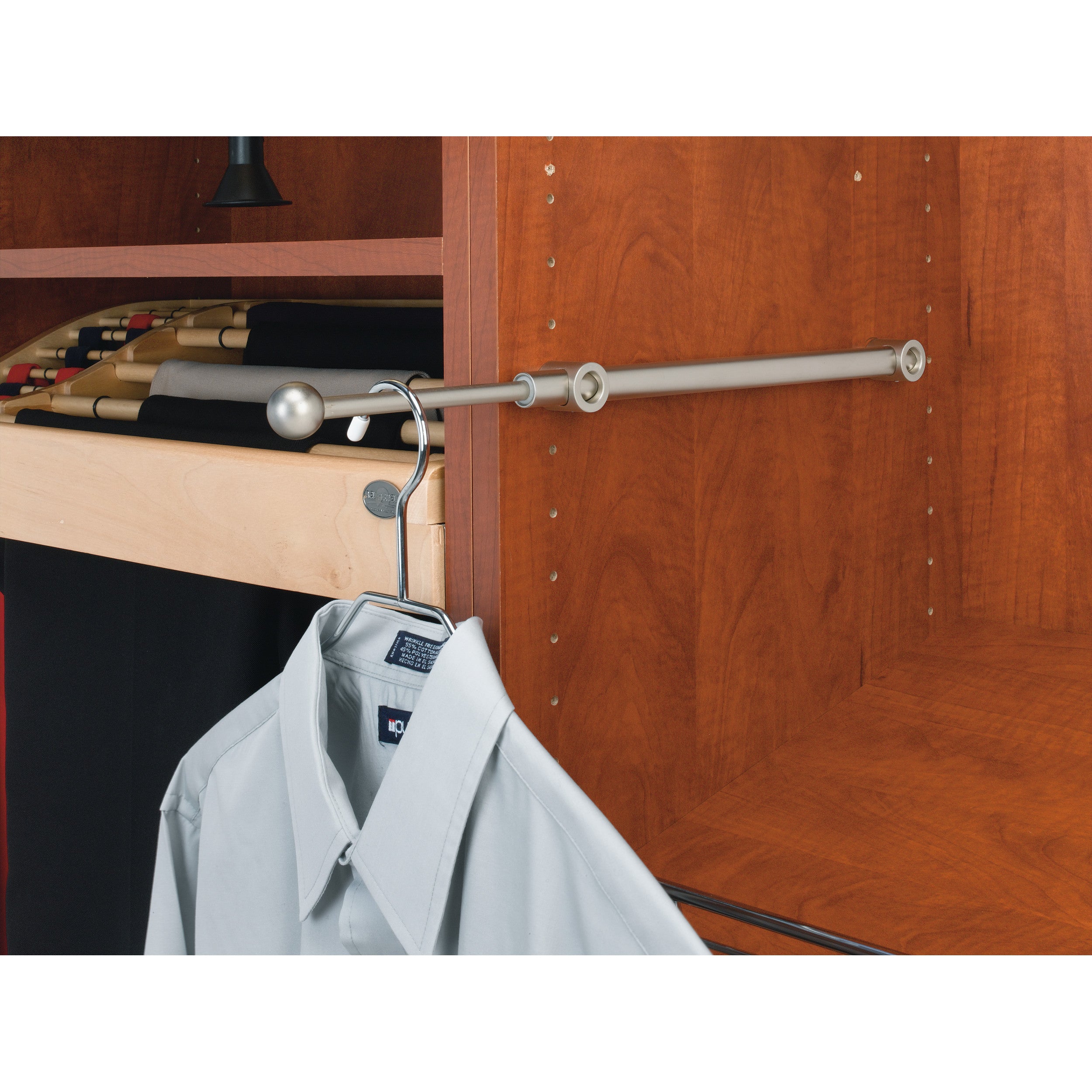 14 in Satin Nickel Designer Valet Rod Satin Nickel  1.25 in (32 mm) W x 13.88 in (353 mm) D x 1.13 in (29 mm) H