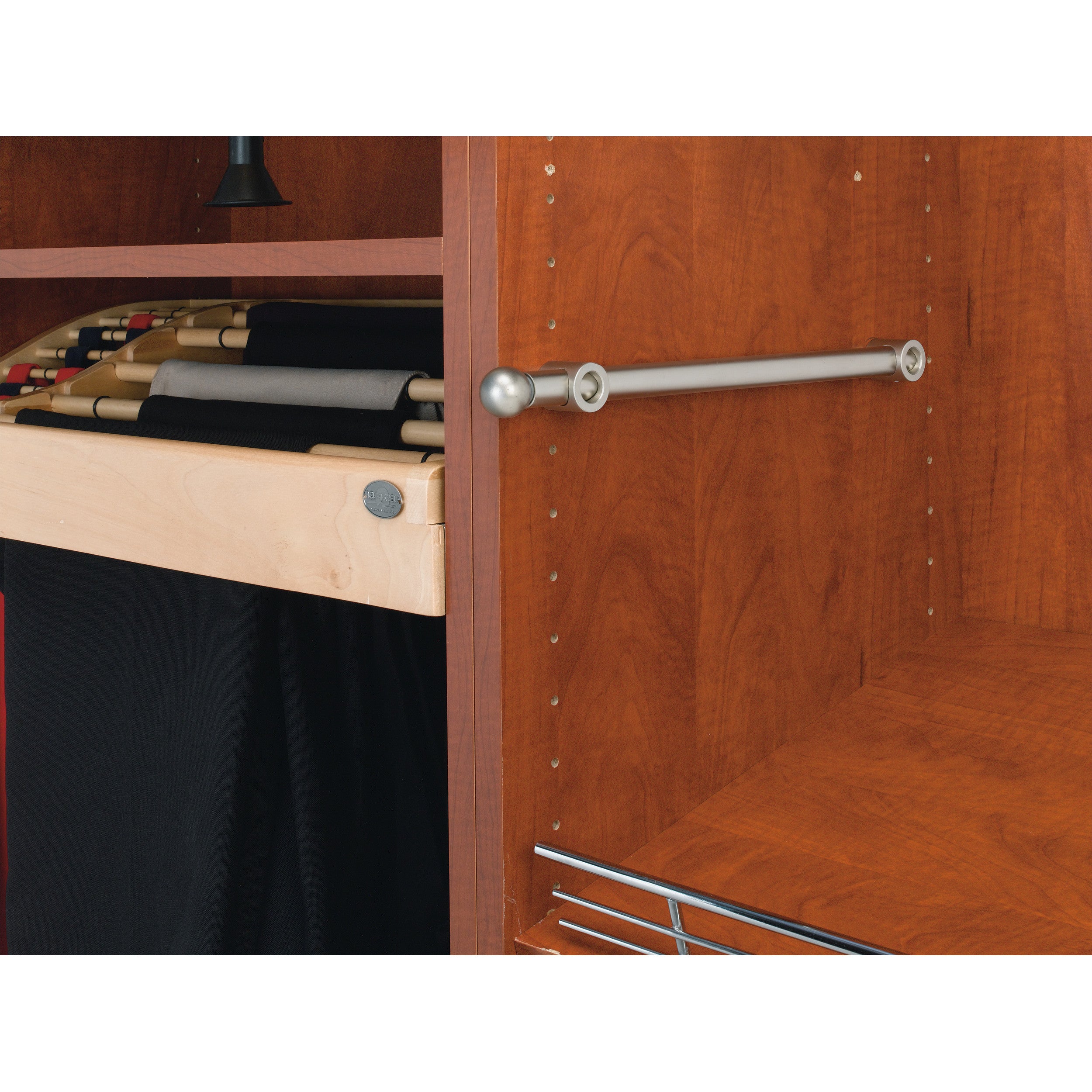 14 in Satin Nickel Designer Valet Rod Satin Nickel  1.25 in (32 mm) W x 13.88 in (353 mm) D x 1.13 in (29 mm) H