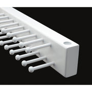 14 in White Side mount Tie Rack White  3.06 in (78 mm) W x 13.88 in (353 mm) D x 2.25 in (57 mm) H
