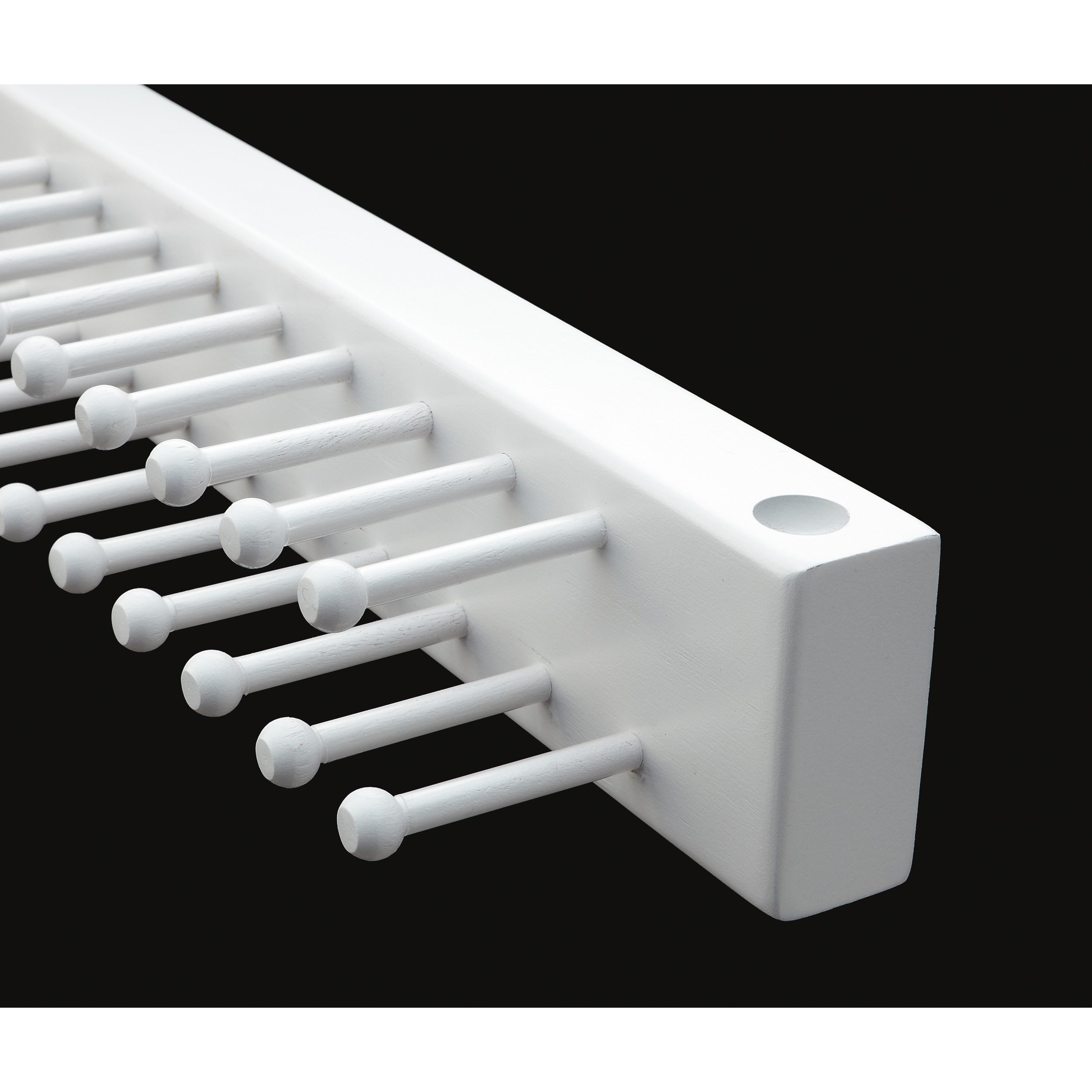 14 in White Side mount Tie Rack White  3.06 in (78 mm) W x 13.88 in (353 mm) D x 2.25 in (57 mm) H
