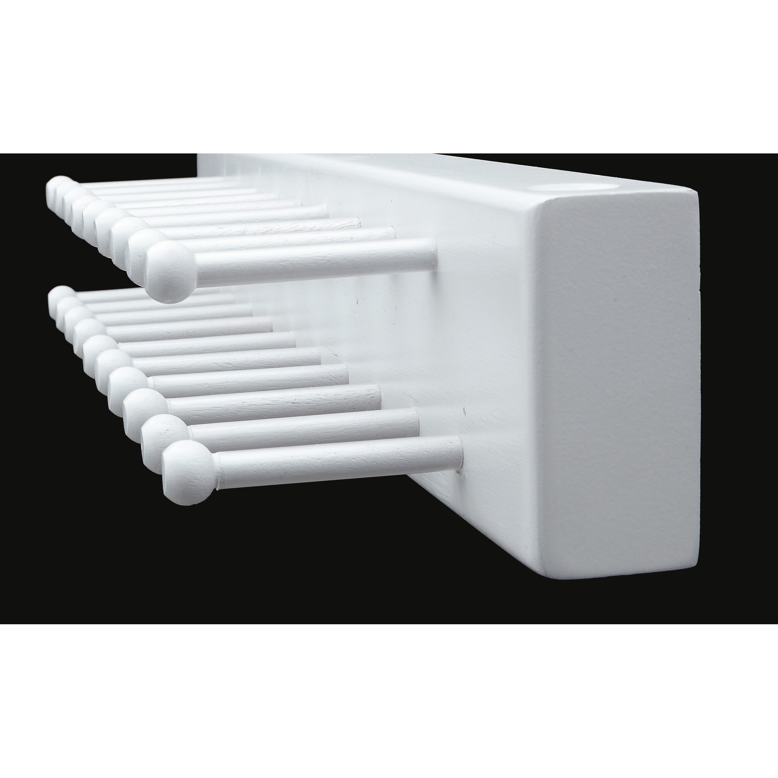14 in White Side mount Tie Rack White  3.06 in (78 mm) W x 13.88 in (353 mm) D x 2.25 in (57 mm) H