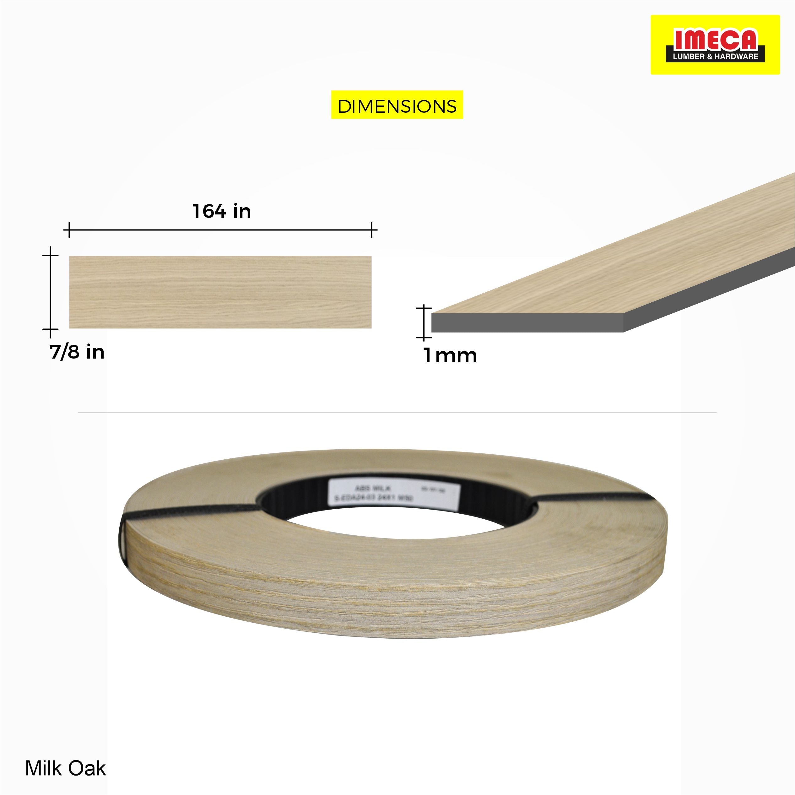 EDGE BANDING Milk Oak EB 7/8"X164"X1MM