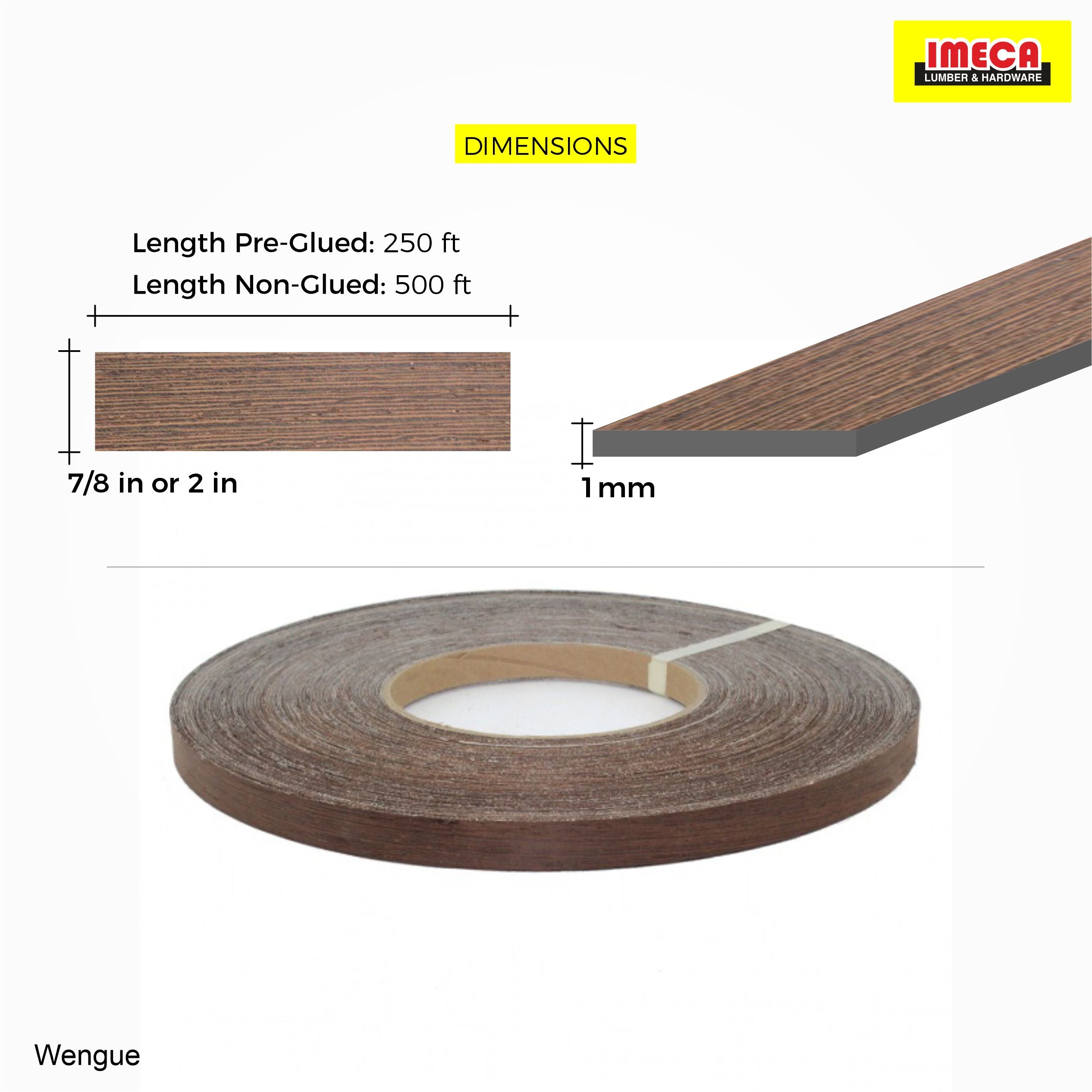 Wengue Wood Veneer Edge Banding