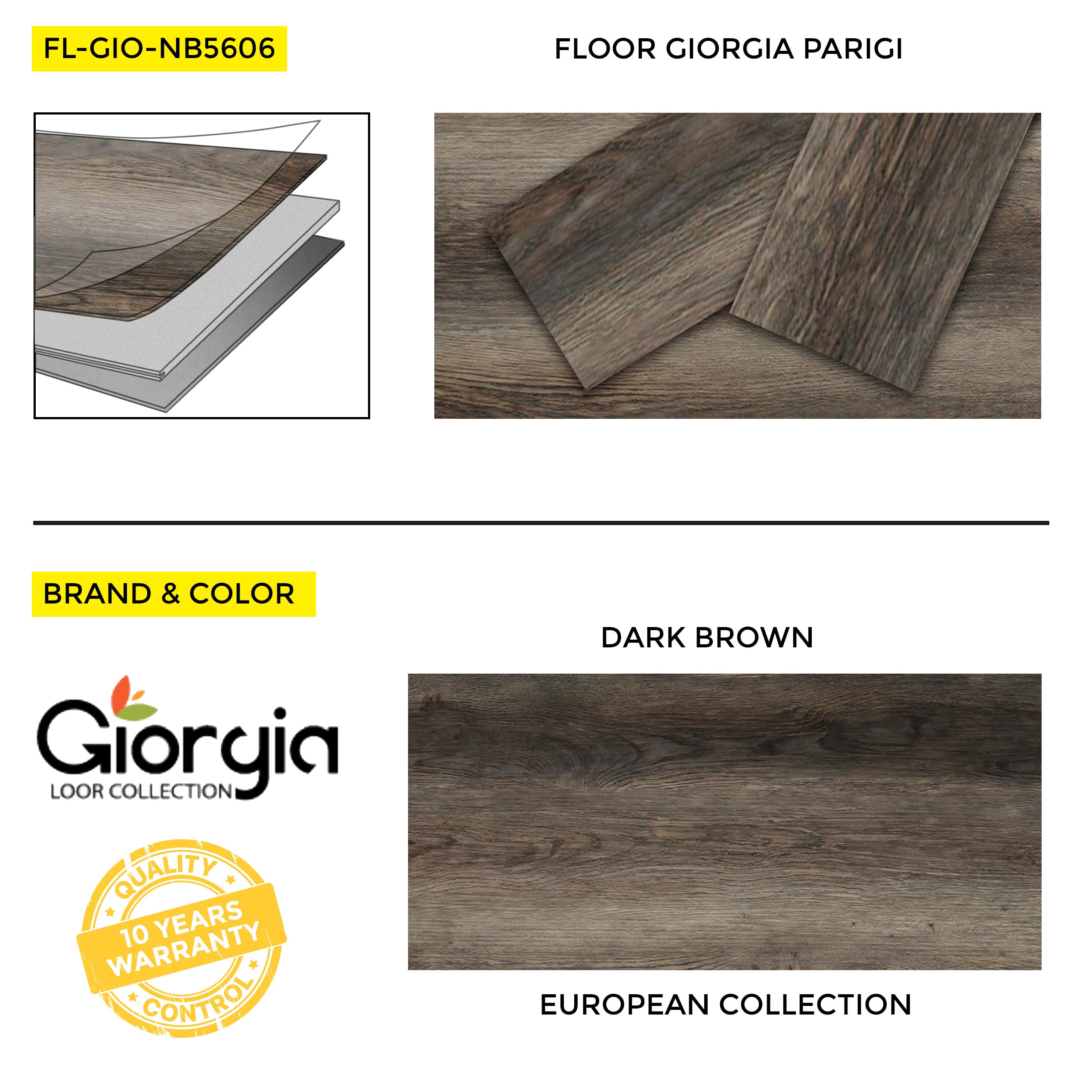 FLOOR GIORGIA PARIGI 7.25"x48"-18.9sqF/B