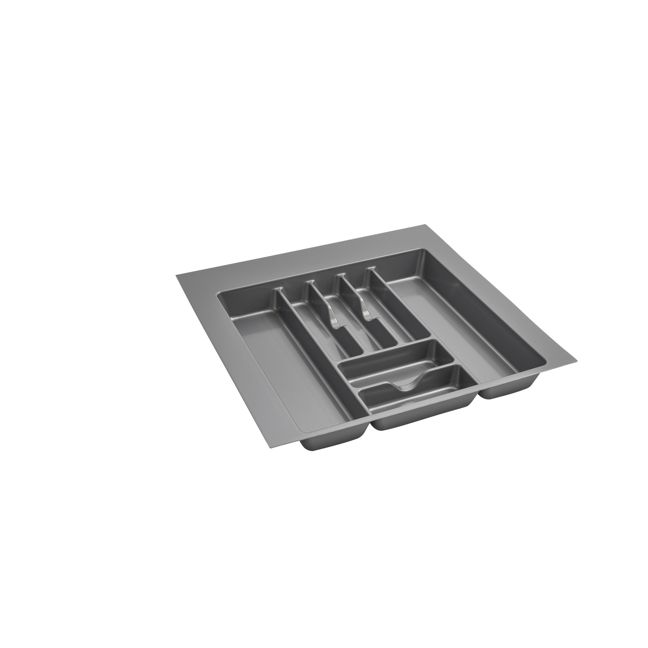 Extra Large Silver Glossy Cutlery Organizer Metallic Silver  21.85 in (555 mm) W x 21.25 in (540 mm) D x 2.38 in (60 mm) H