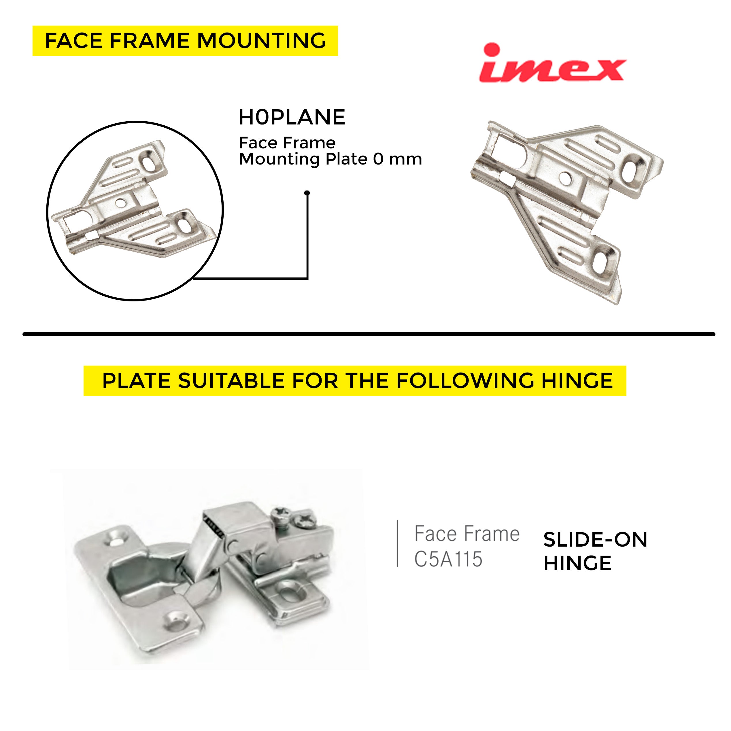 Face Frame Mounting Plate 0 mm