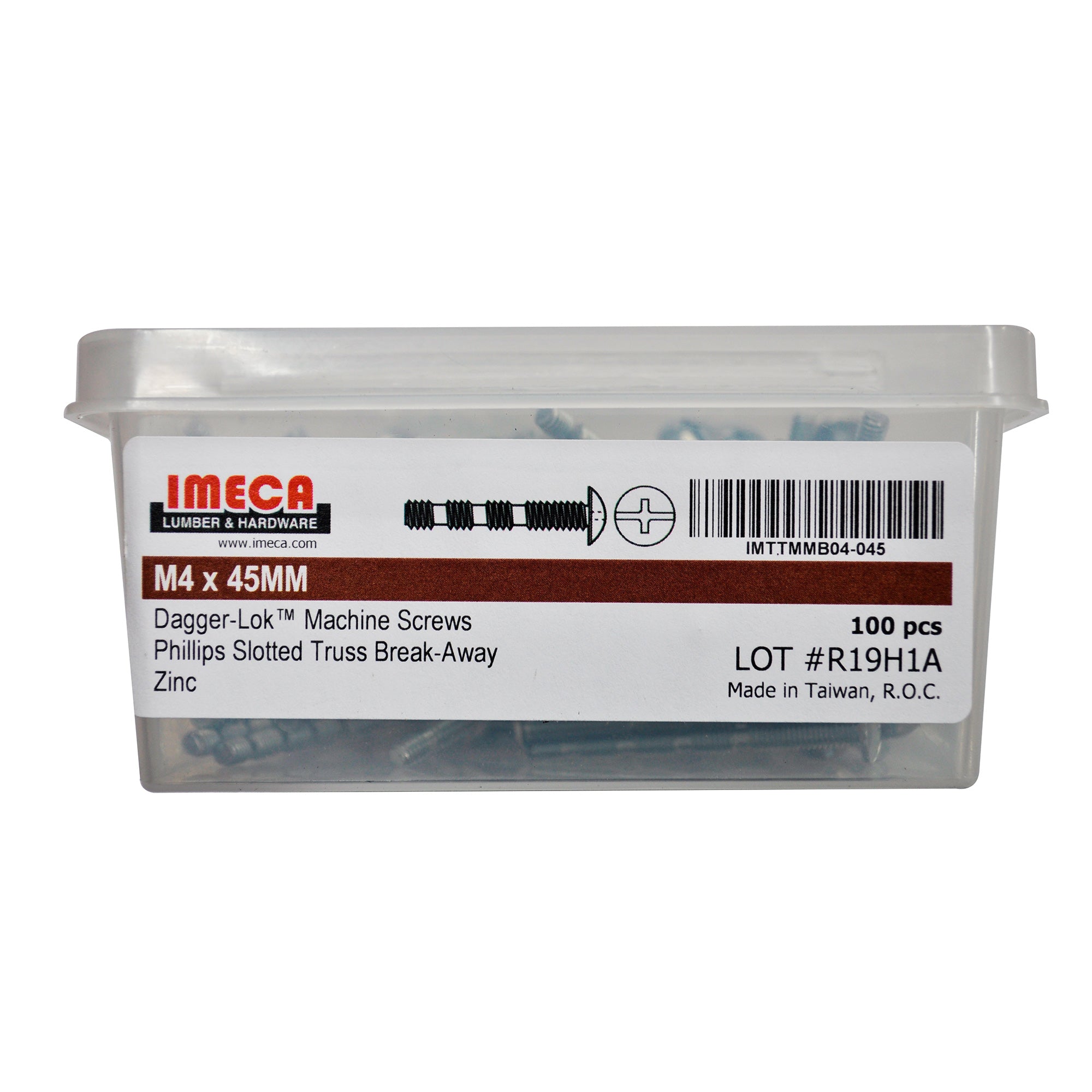 4X45 Phillips Slotted Machine Screws 100/BX