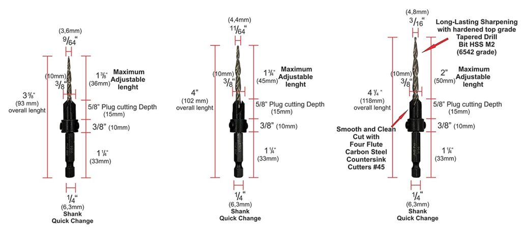 3 Pc Pro Set-#6 #8 #10 -Countersink Dr