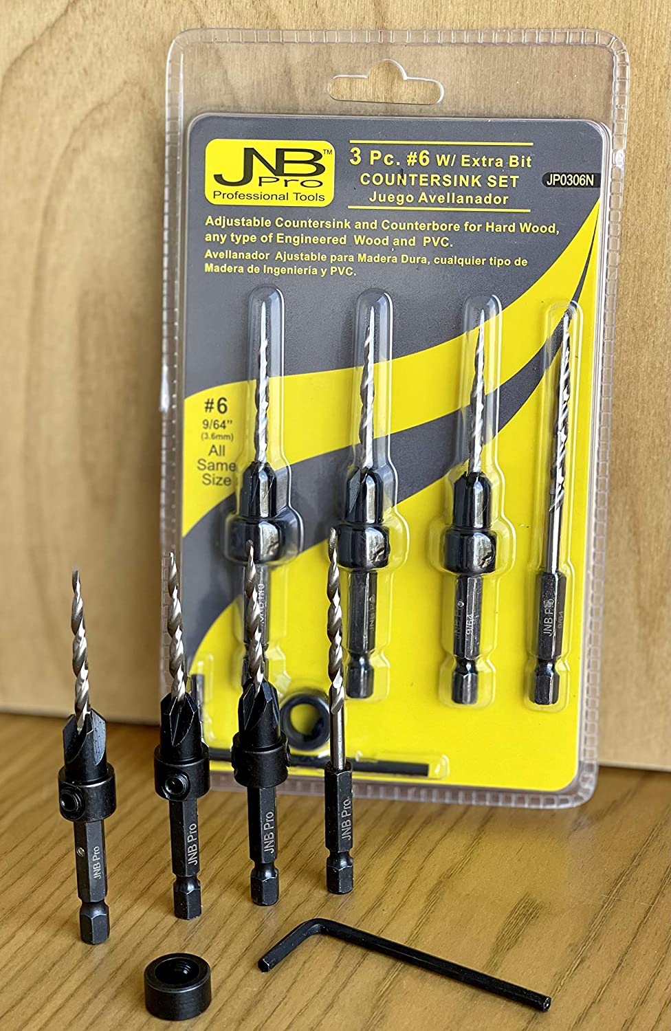 3 PC PRO SET #6 WIHT EXTRA BIT COUNTERSKIN DRILL
