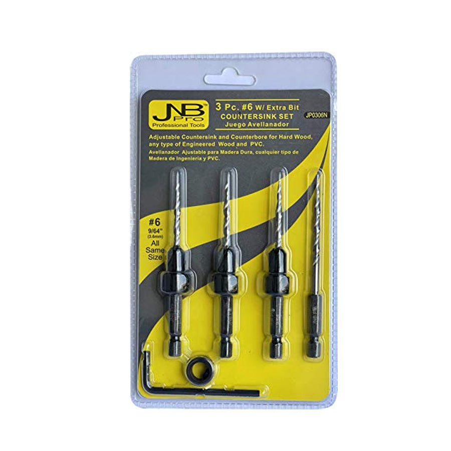 3 PC PRO SET #6 WIHT EXTRA BIT COUNTERSKIN DRILL