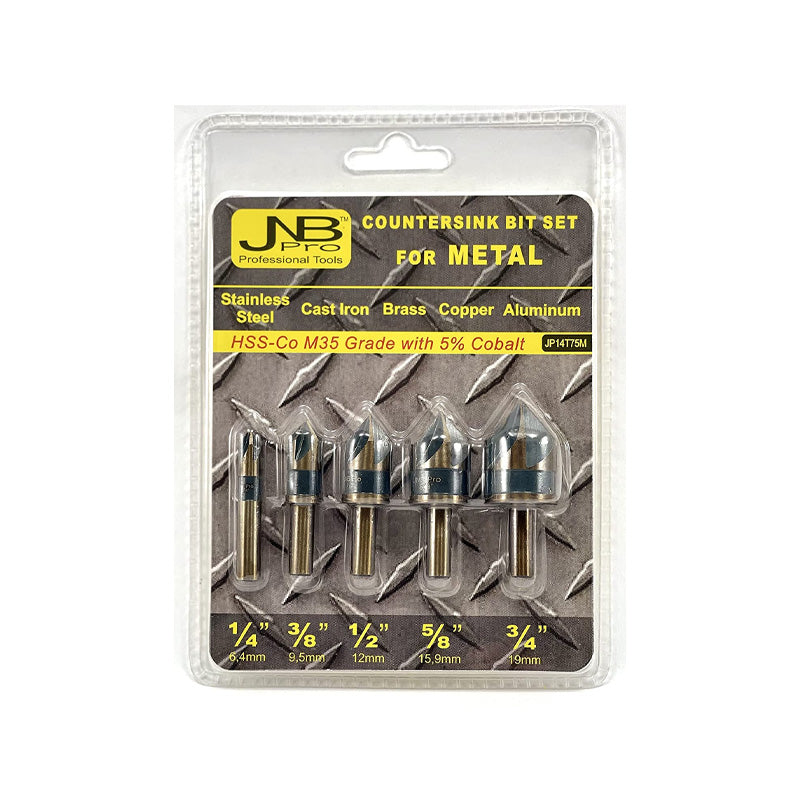 5 PC COUNTERSINK SET FOR METAL