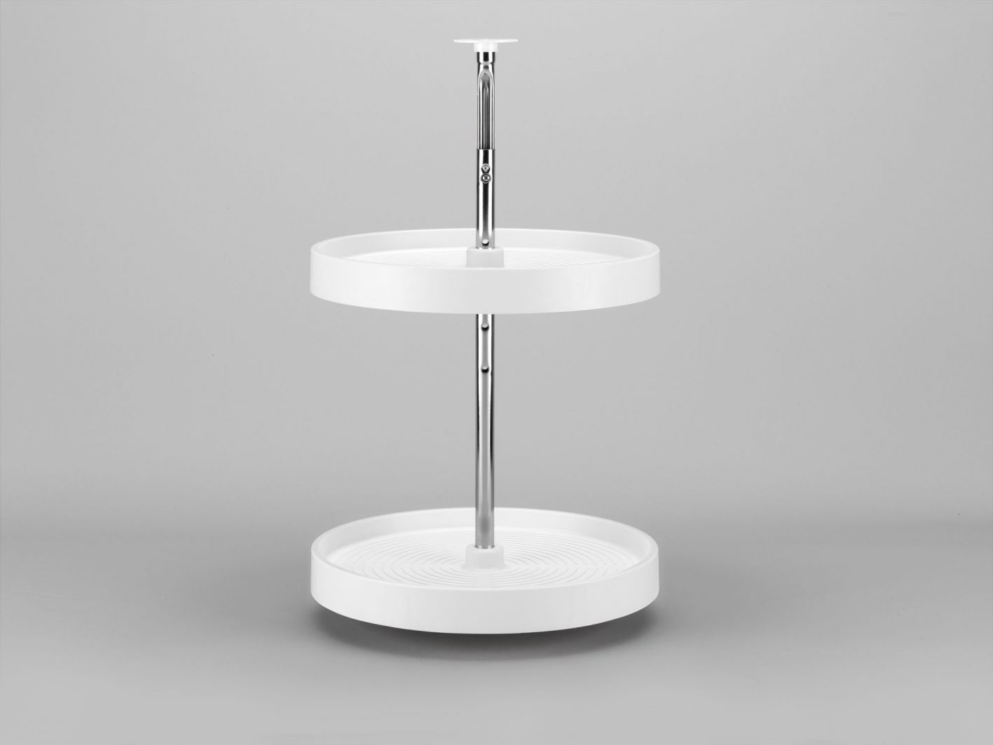 18 in White Polymer Full Circle Lazy Susans 2-Shelf White  18 in (457 mm) W x 18 in (457 mm) D x 4.5 in (114 mm) H