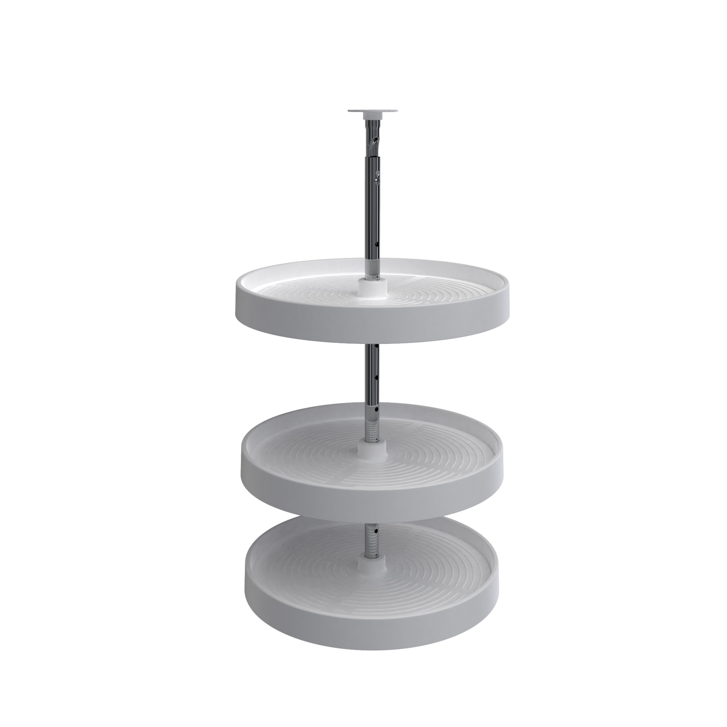 18 in White Polymer Full Circle Lazy Susans 3-Shelf White  18 in (457 mm) W x 18 in (457 mm) D x 34 in (864 mm) H